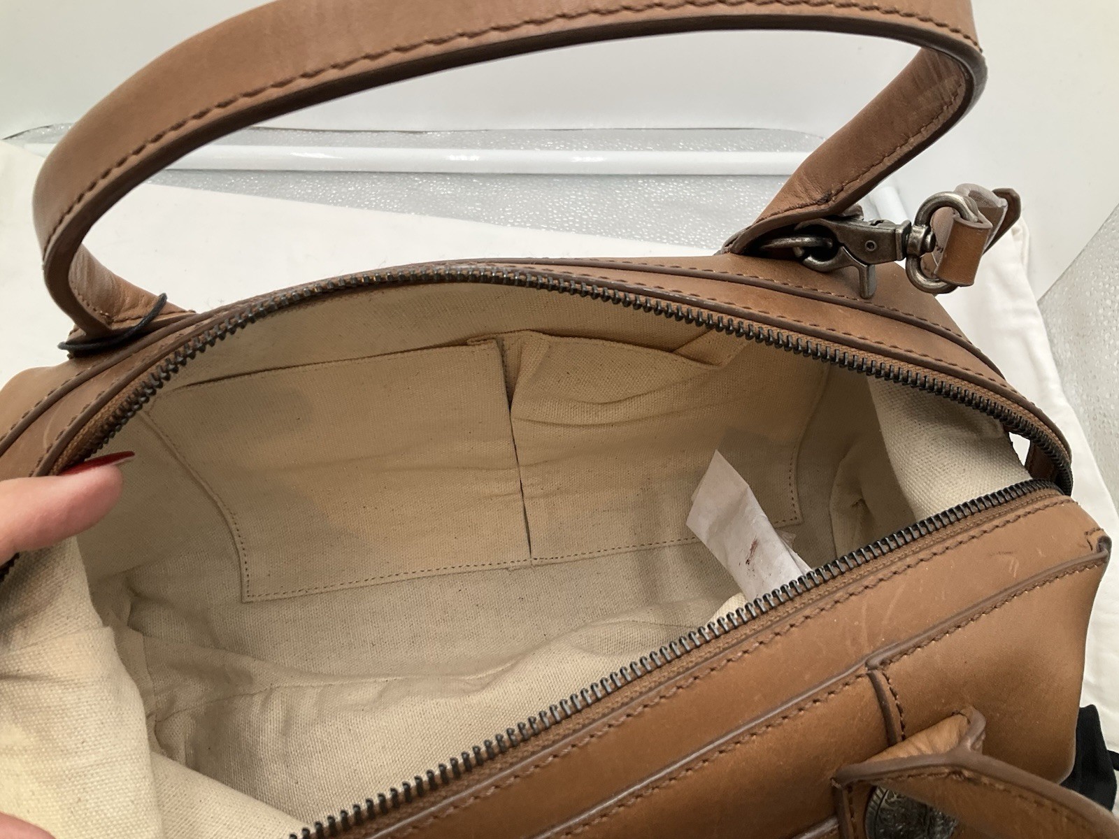Frye Cheyenne Small Distressed Leather Satchel Cognac NEW
