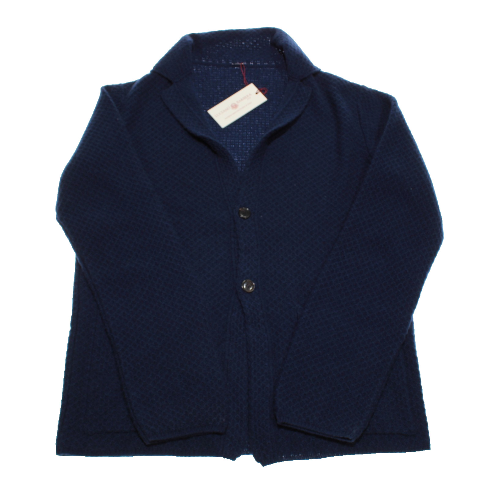 Luciano Barbera NWD Cardigan Sweater Size 50 (US M) in Dark Navy Blue