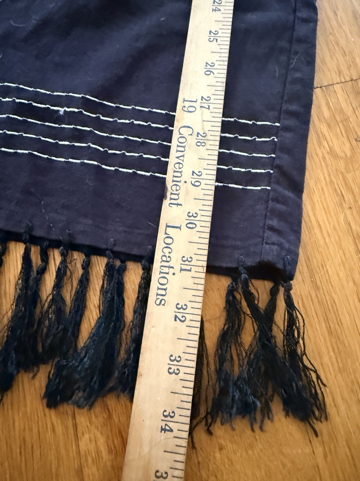 Vintage Requirements Linen Blend Black Embroidered NWOT Fringe Midi Skirt M