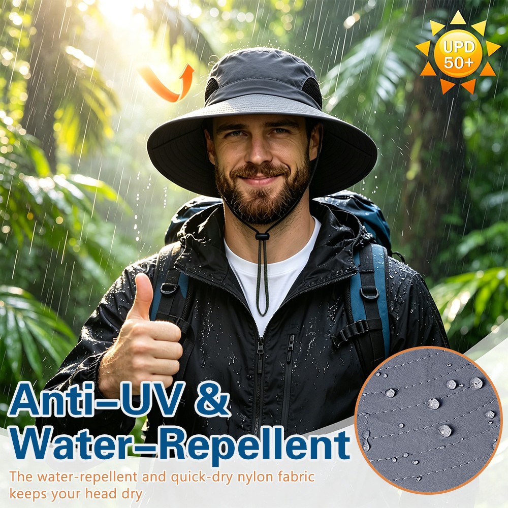 Wide Brim Sun Hat UV Protection Bucket Cap Foldable Fishing Hiking Beach Safari