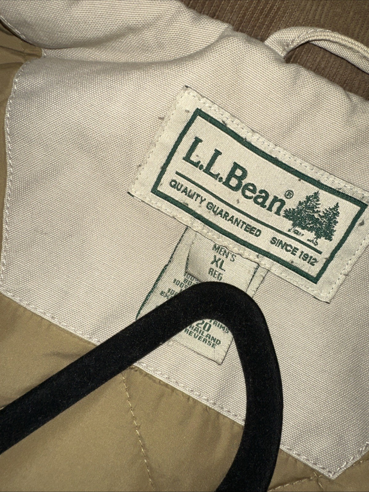 LL Bean Barn Chore Jacket 0WY20 Beige TanCoat Thinsulate Quilted Lining Mens XL