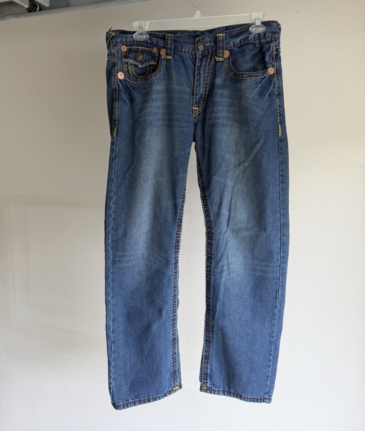 Vintage True Religion Joey Super T Jeans Made USA 36×34 Bootcut Y2K Flap Pocket
