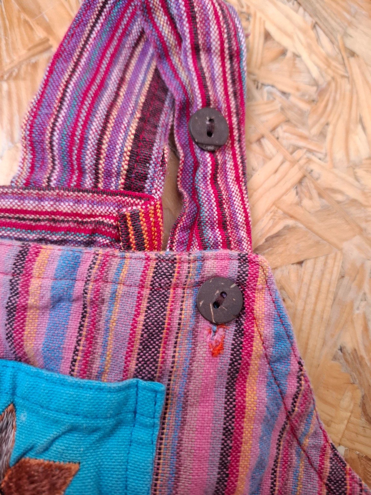 Nepal Patchwork Cotton Toddler Overalls Dungarees 9-12M Boho Hippie
