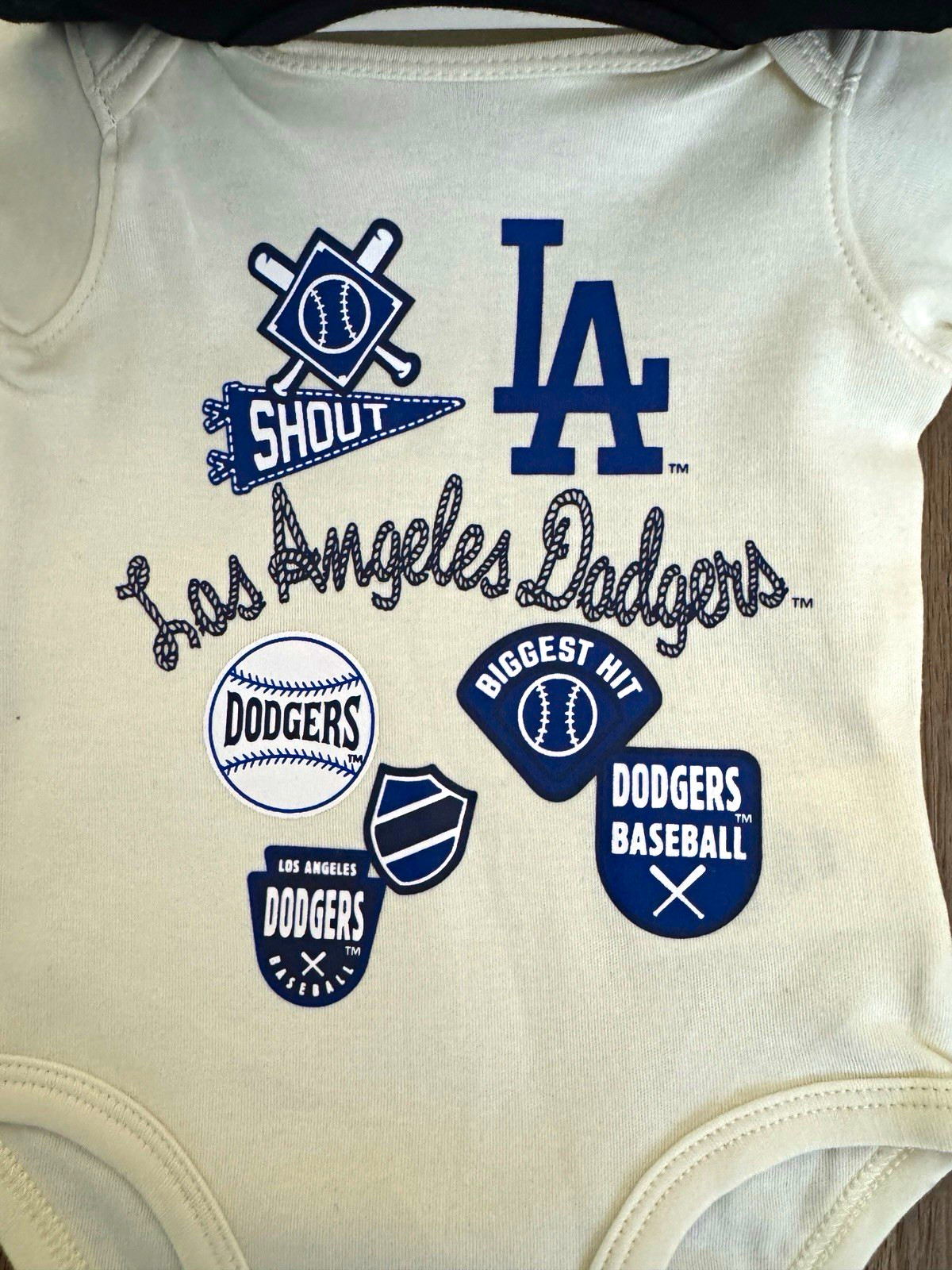 MLB Los Angeles Dodgers 3-Piece Baby Bodysuit Set 0-3M Cotton Snap