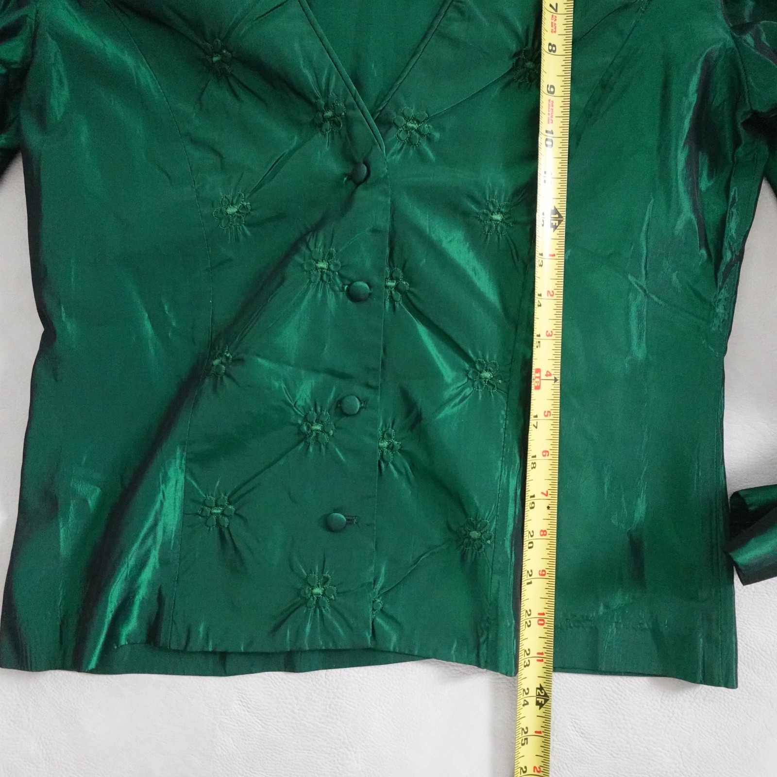 Elegant Vtg Watters Watters Emerald Green Taffeta Dress Size 12 Mother of Bride