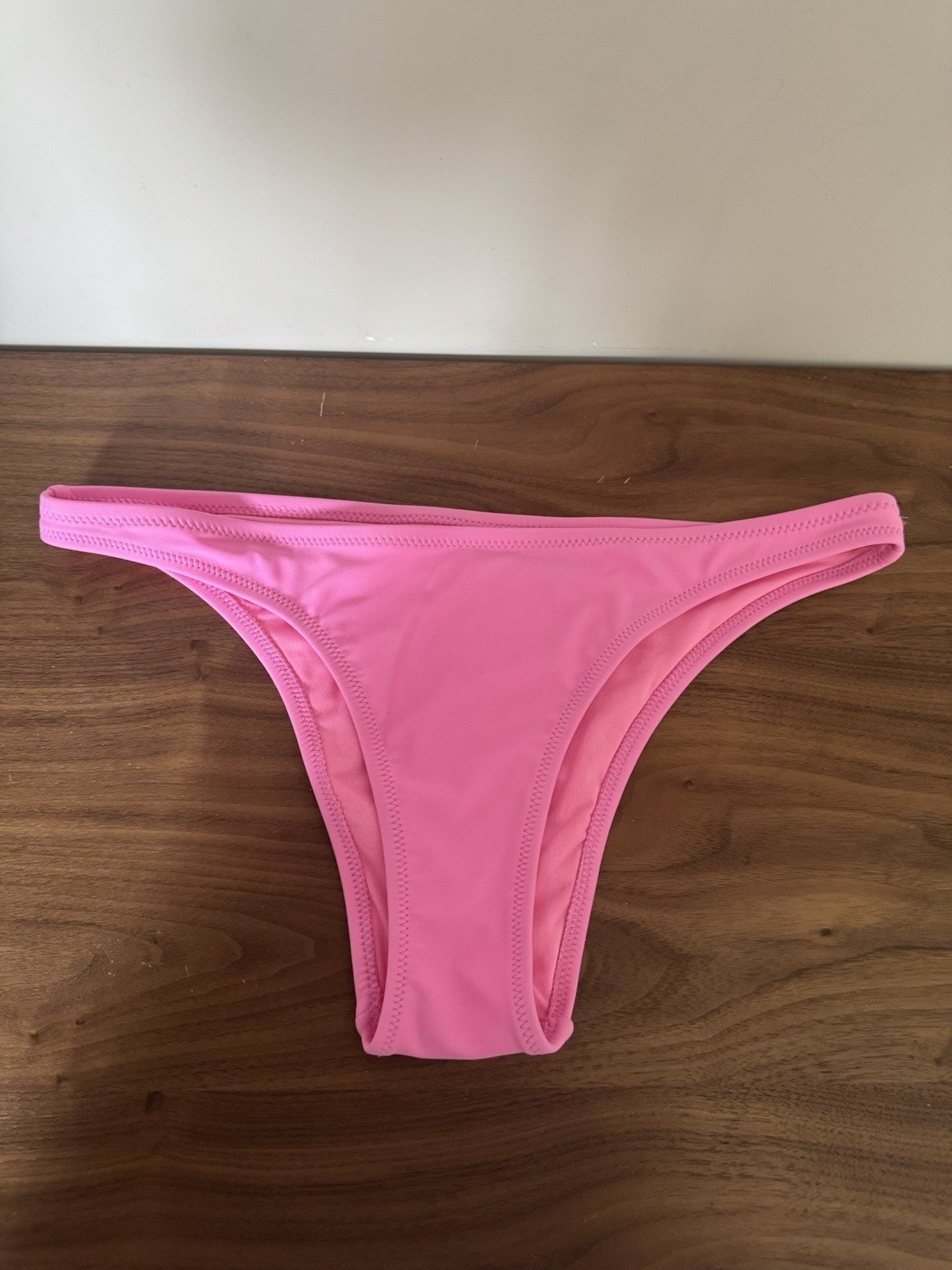 Aerie Pink Ribbed Cheeky Bikini Swim Bottom Women’s Size M Lined Stretch