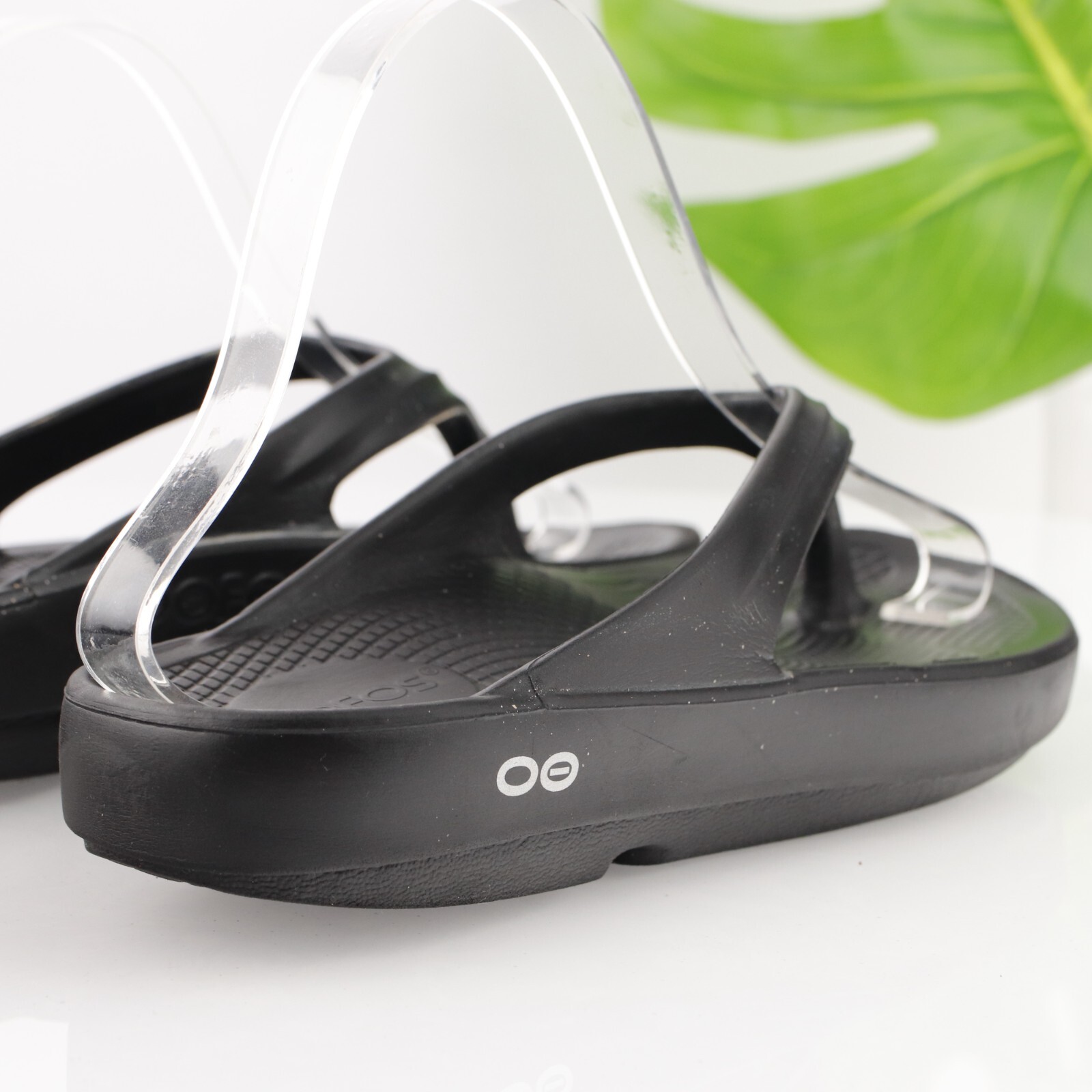 Oofos Womens OOlala Recovery Sandal Size 39 8 Black Thong Slide Casual