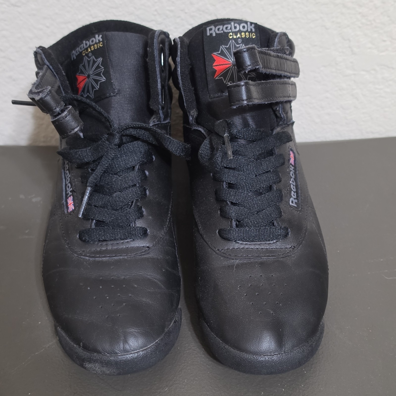 Reebok Reebok Classic Women’s Black Mid Top Sneaker Lace Up Hook & Loop Strap
