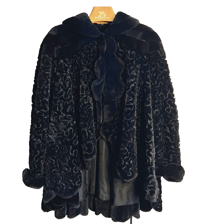 Vintage Black Fur Fendi Jacket Made in Italy I Magnin Small/Medium Multi Seasons