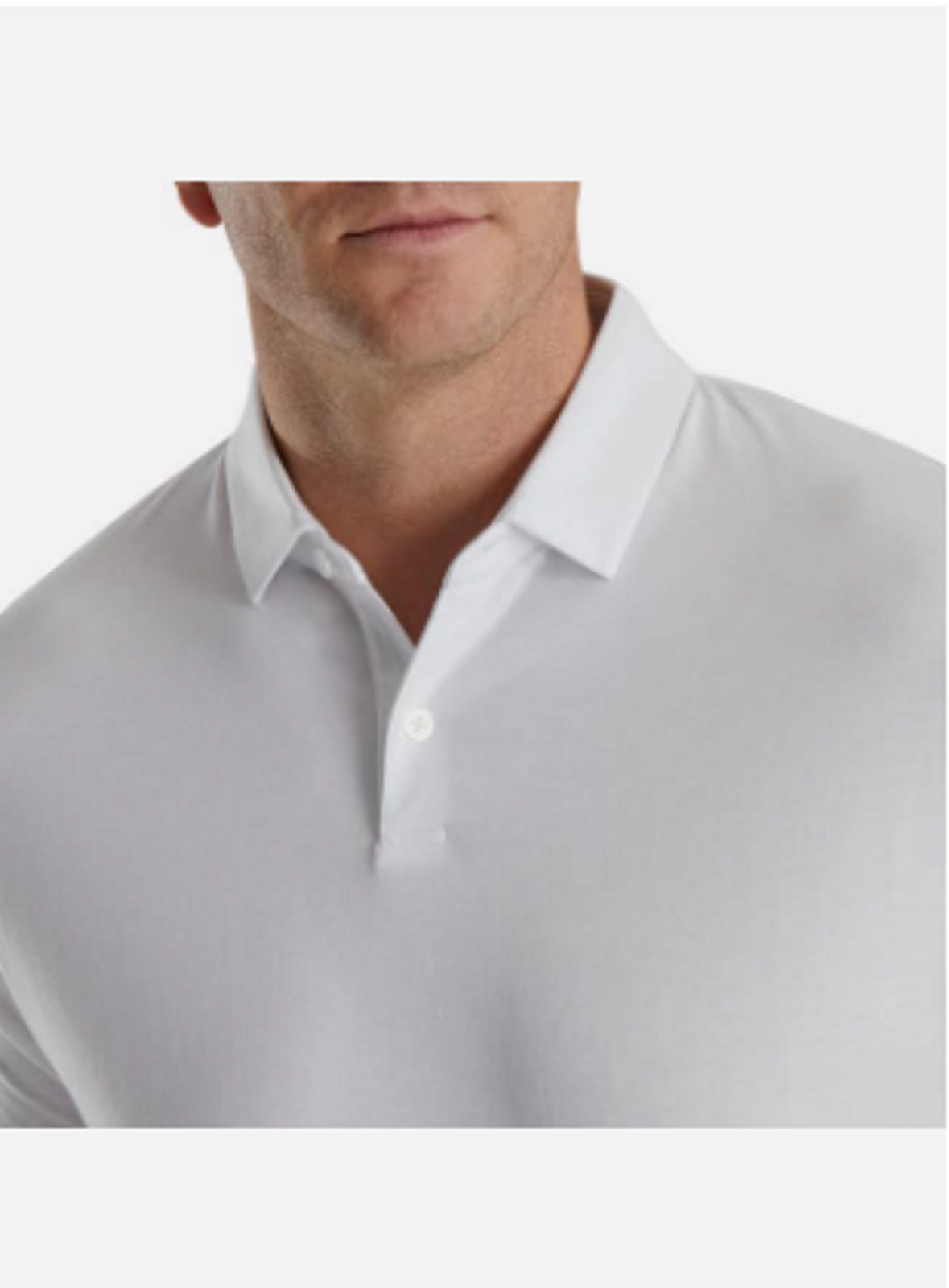 FootJoy Men White Drirelease Solid Jersey Self Collar Athletic Polo S M L XL 2XL