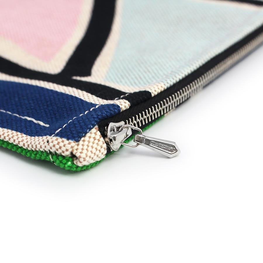 Hermes Yachting 3 Surf GM Flat Pouch Bag Beige Multicolor Cotton With Box 99