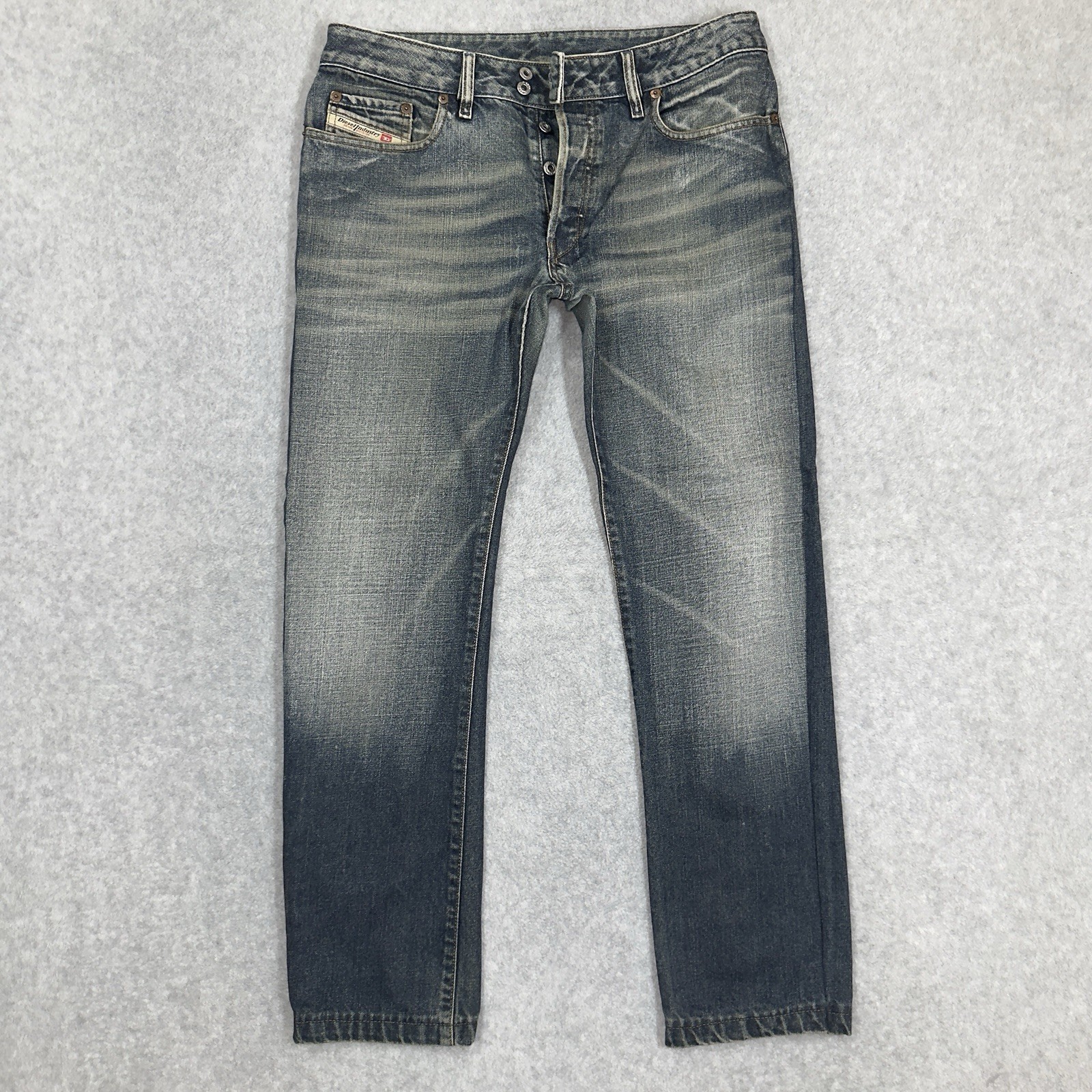 Diesel Jeans Mens 33×29 Rabox TAPERED Leg Made in Italy Button Fly Altered READ