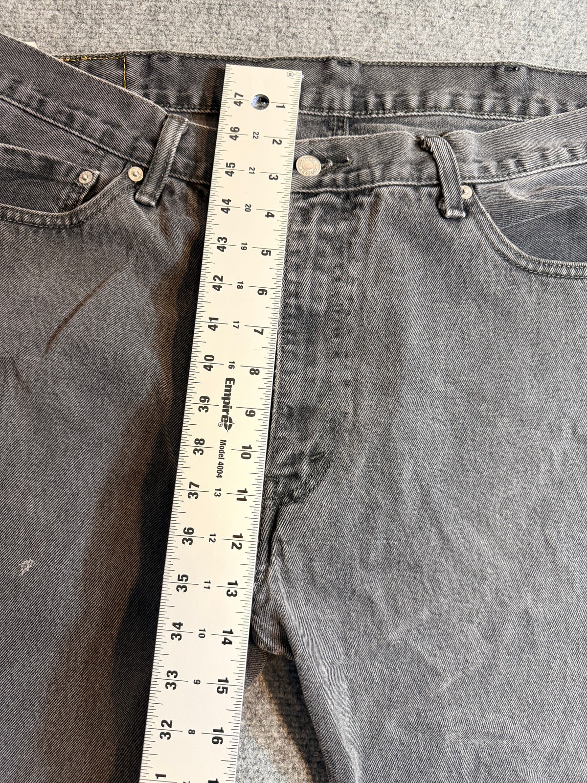 Levis 505 Mens Jeans 40×30 Black Washed Denim Regular Fit Straight Leg