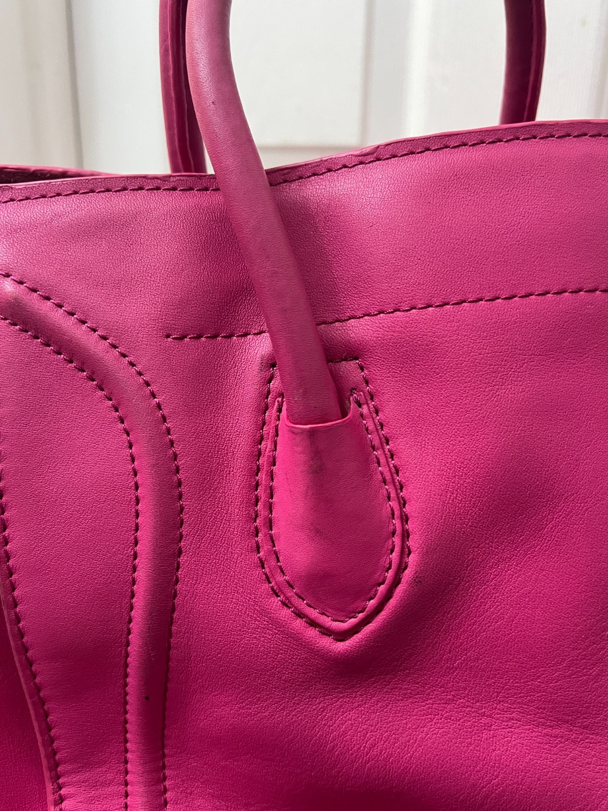 CELINE Luggage Phantom Hand Bag Leather Pink
