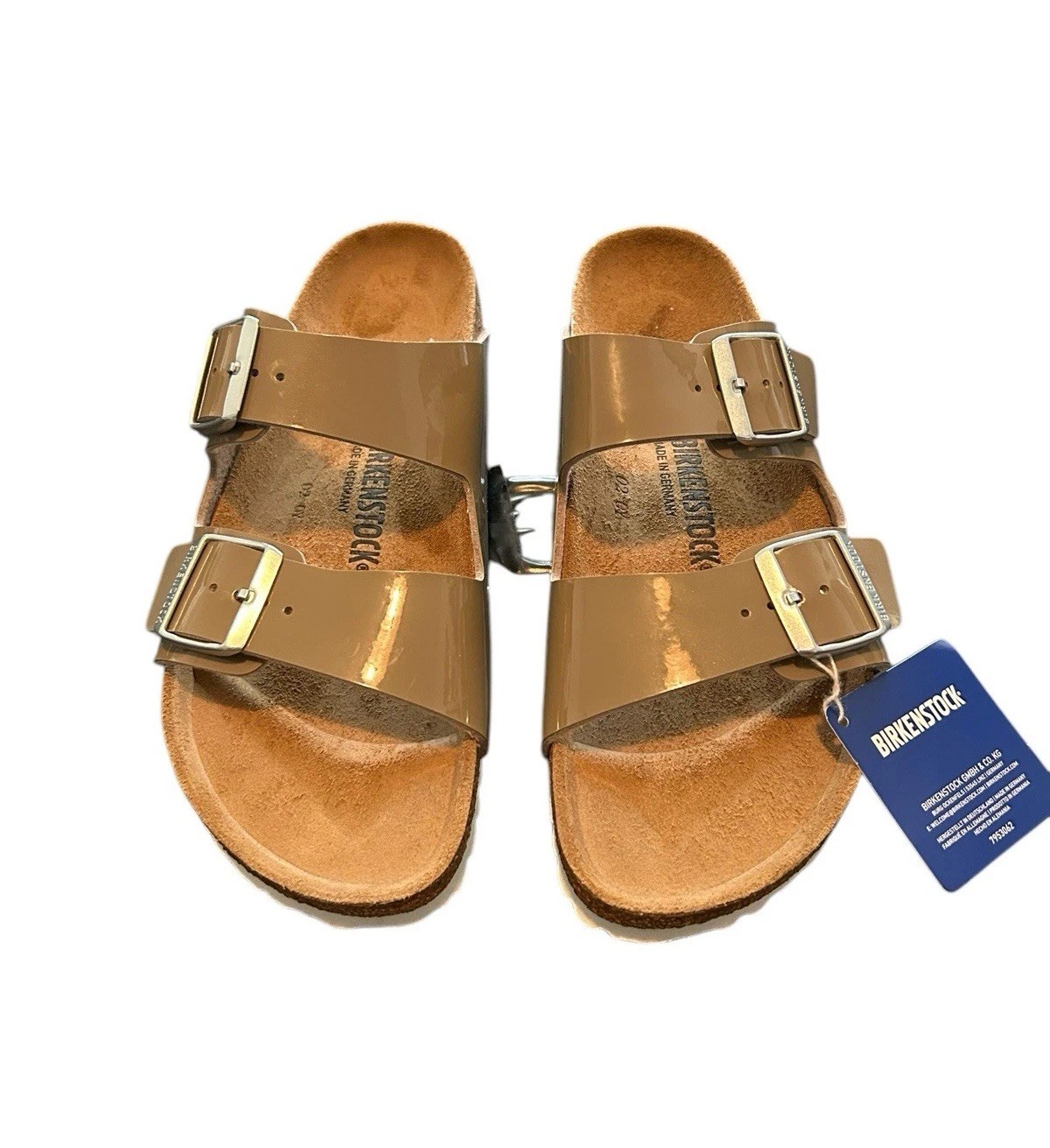 Birkenstock Birko Flor Arizona Patent Sand 1013069 Medium/Narrow Size 42 New