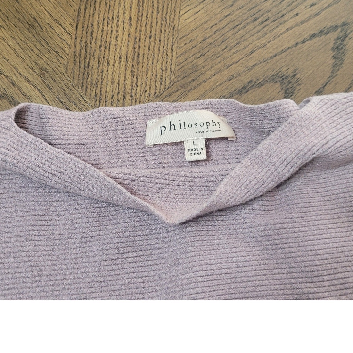 Philosophy Republic Clothing Mauve Ribbed Batwing Dolman Sleeve Sweater Large