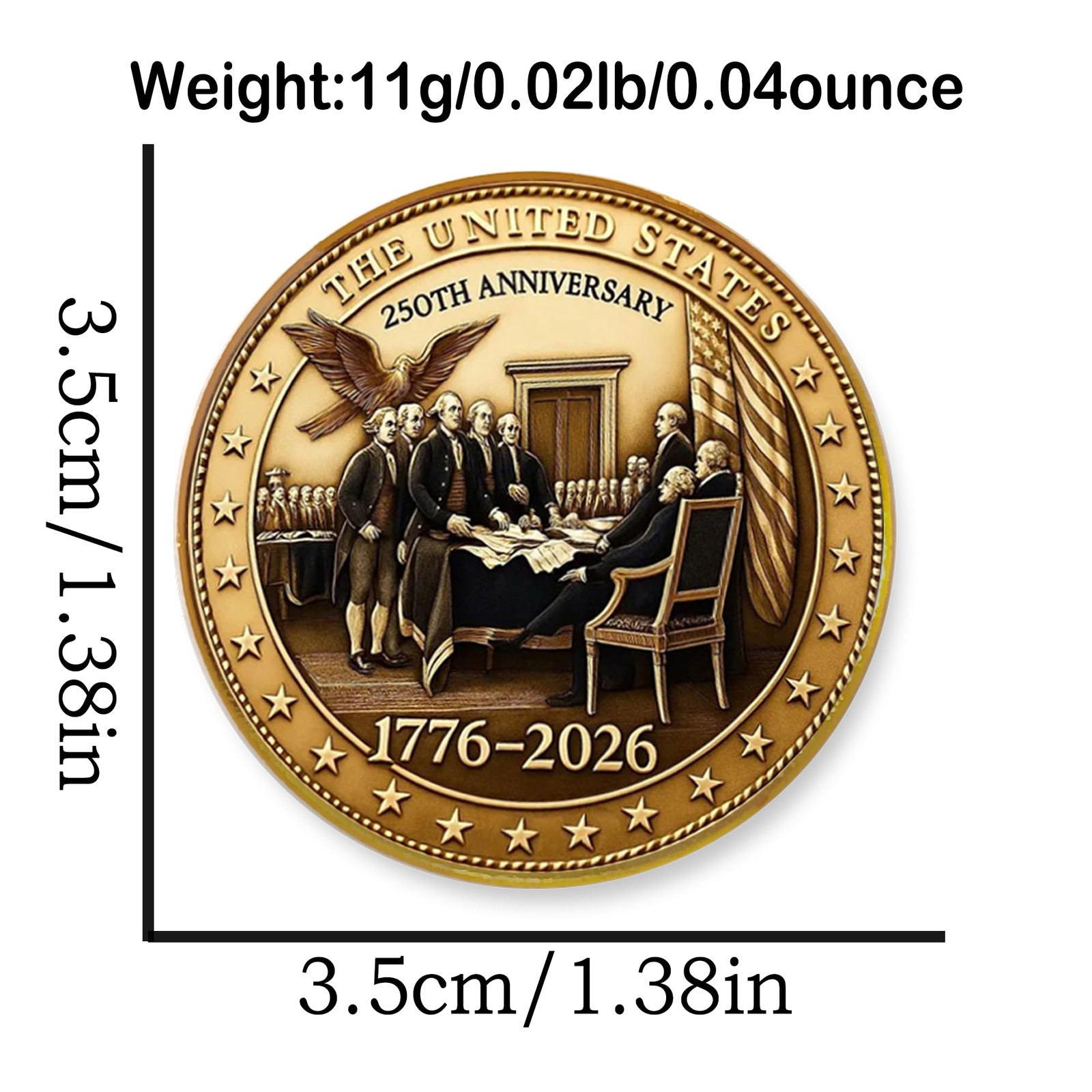 2 Pcs America 250th Birthday Enamel Pins,250 years Anniversary Metal Gold Plated