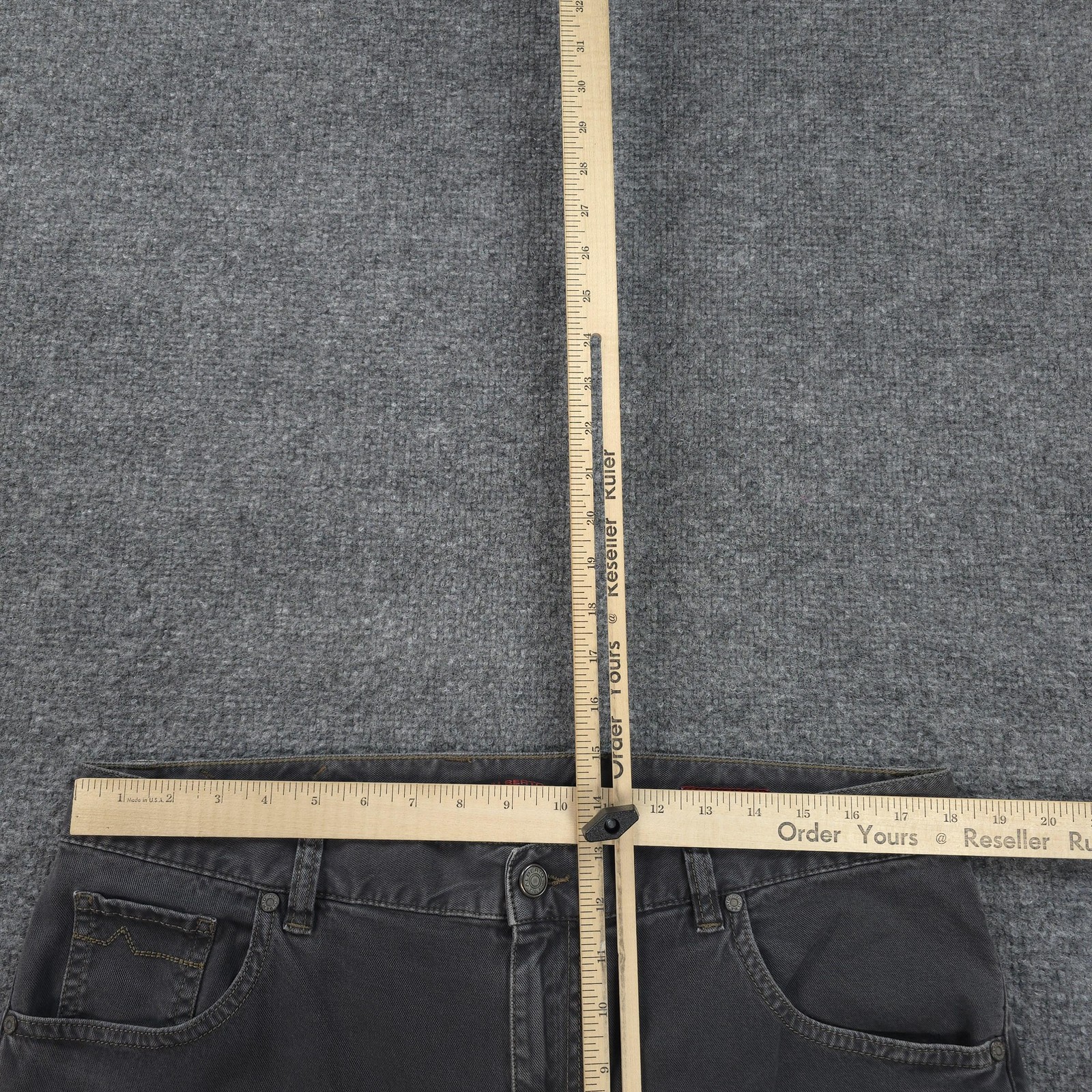 Alberto Jeans Mens 36×30 Gray Modern Fit Vintage Canvas Denim Stretch Casual