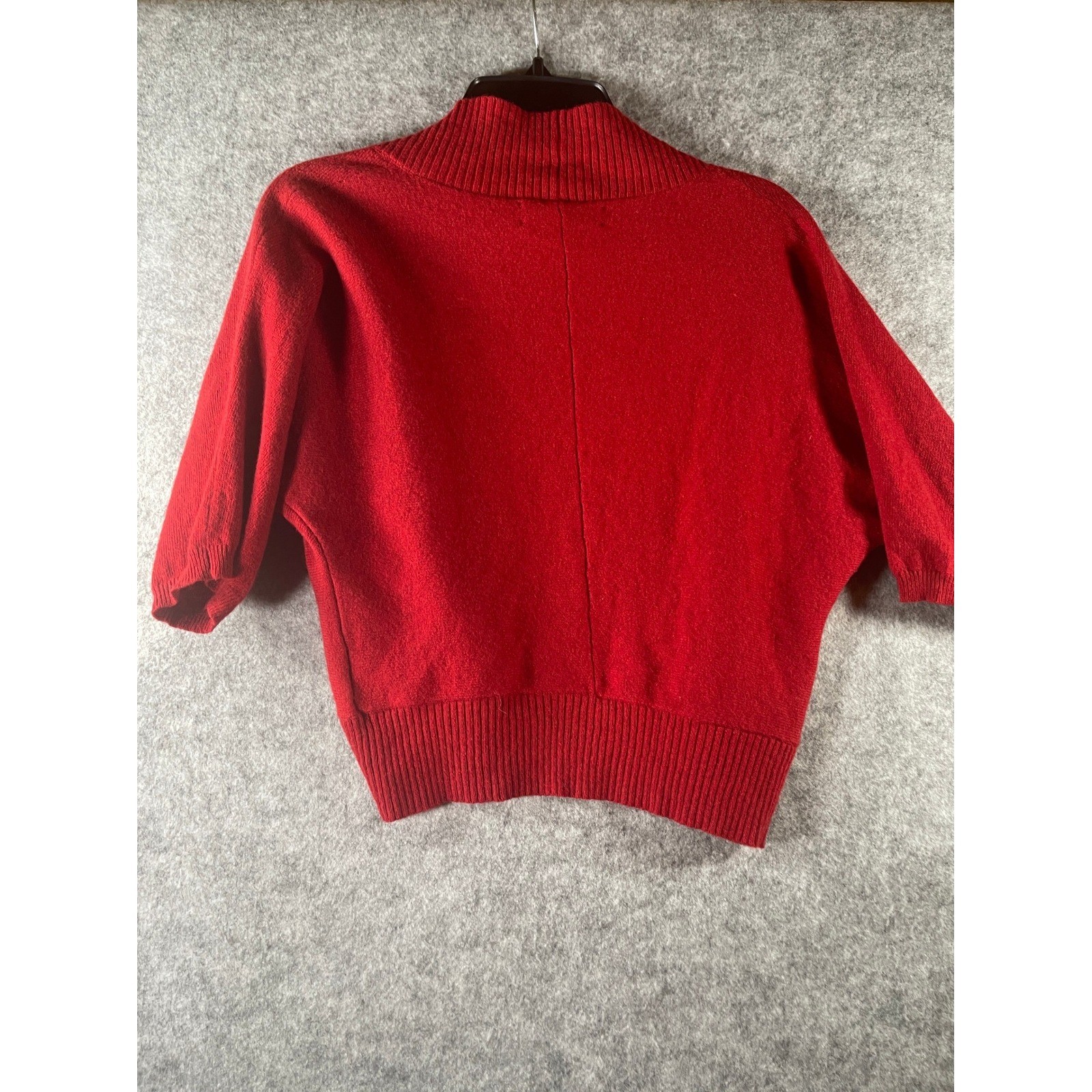 Banana Republic Red Italian Yarn Open Front Shrug Cardigan Sweater Womens Small