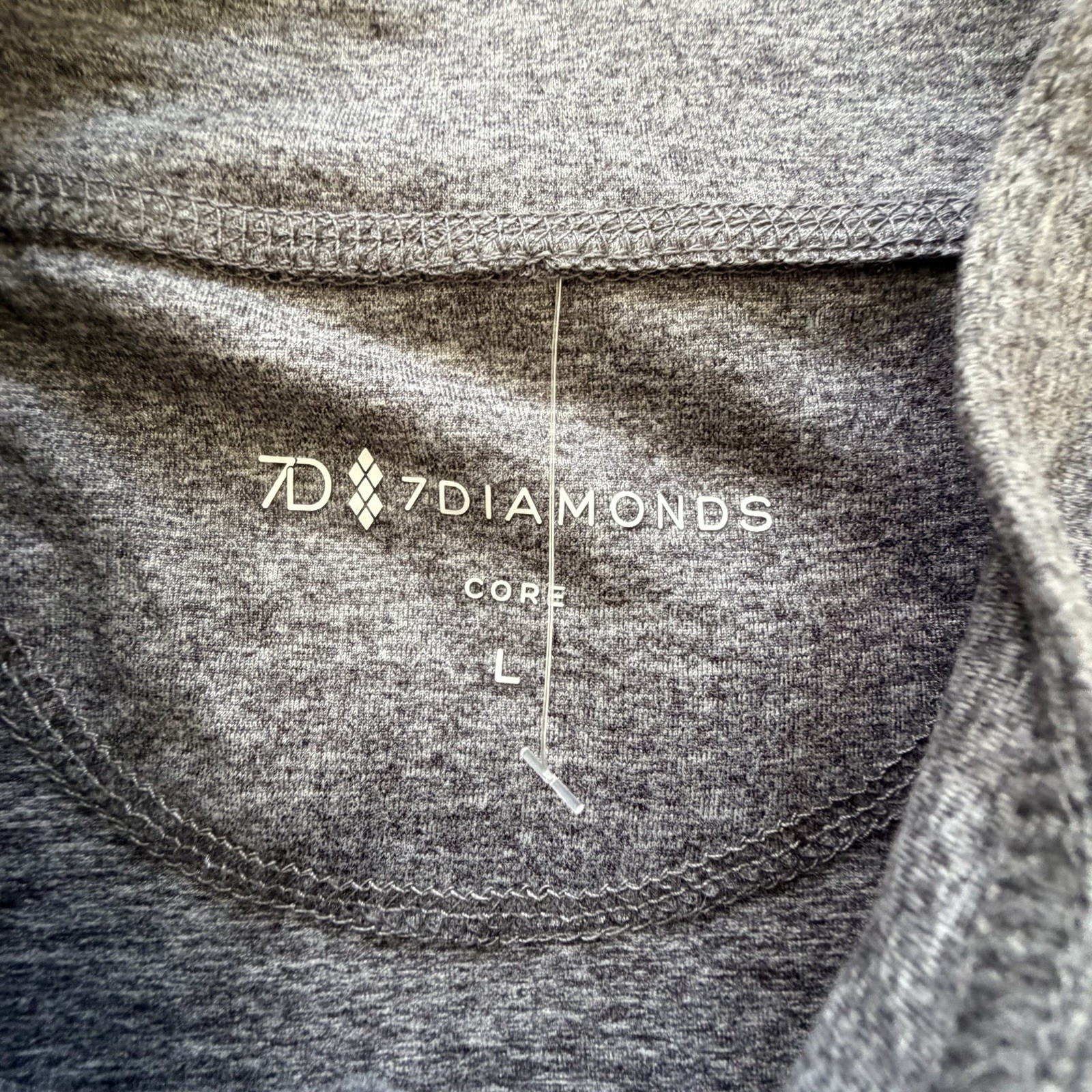 New 7D 7 Diamonds Core Performance 1/4 Zip Grey Heather Top L $109 NWT