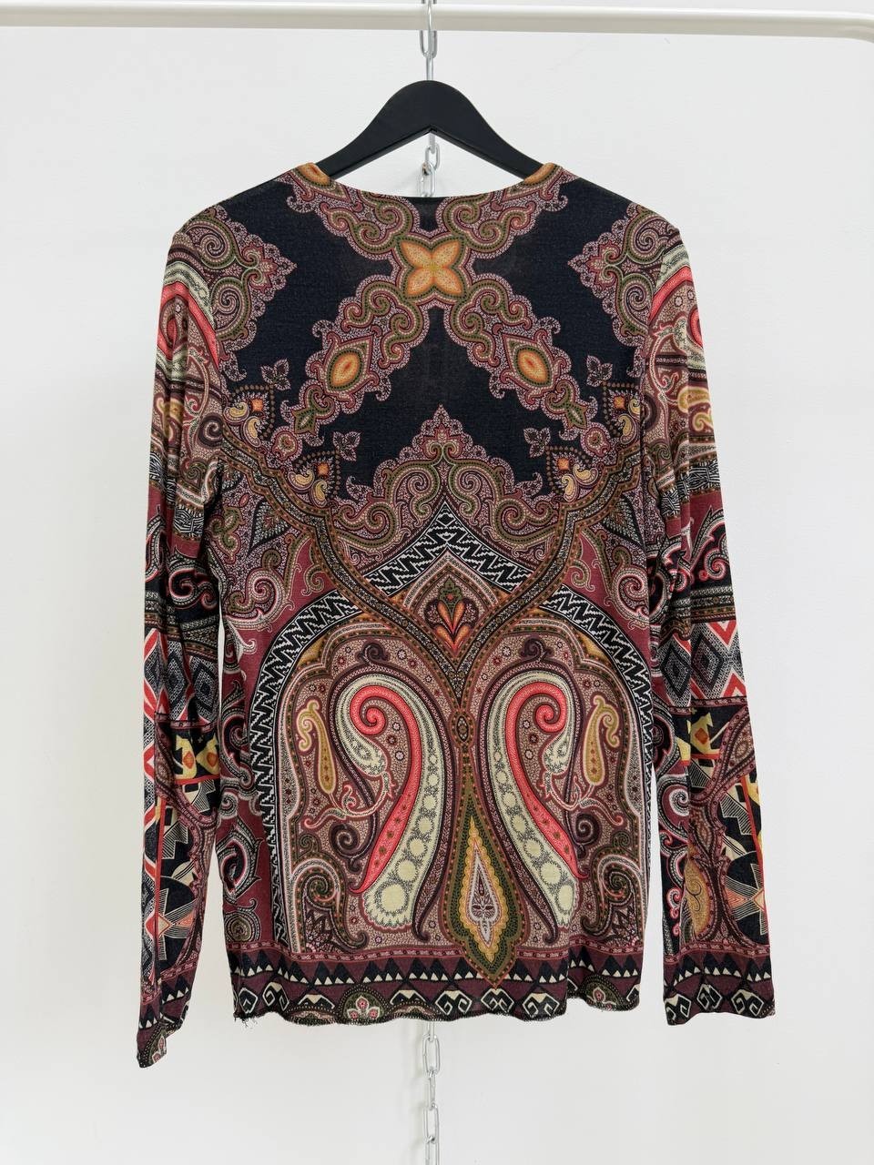 ETRO Milano Paisley Wool Blend Long Sleeve Top