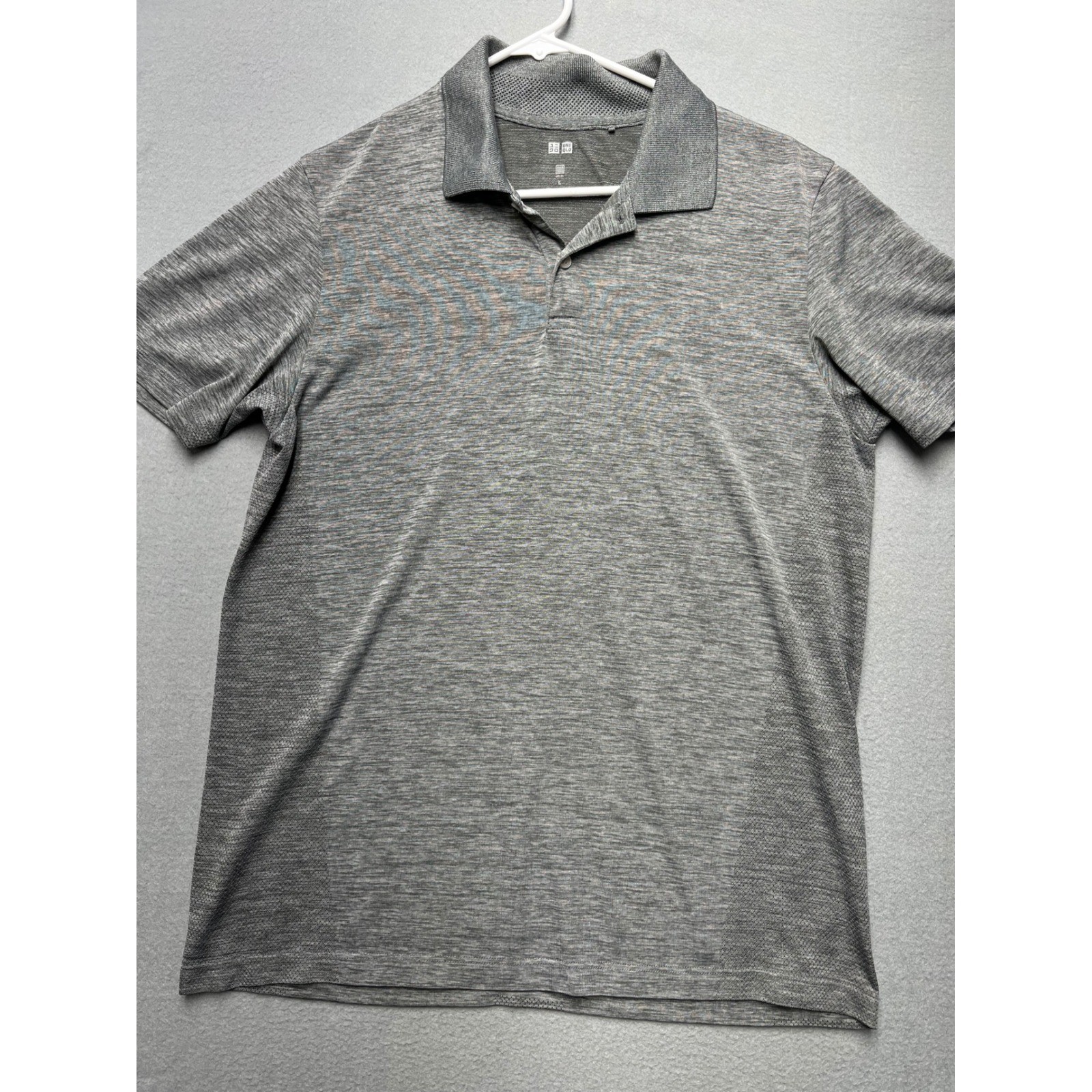 Uniqlo Dry EX Gray Performance Polo Shirt Size L Athletic Golf NWOT