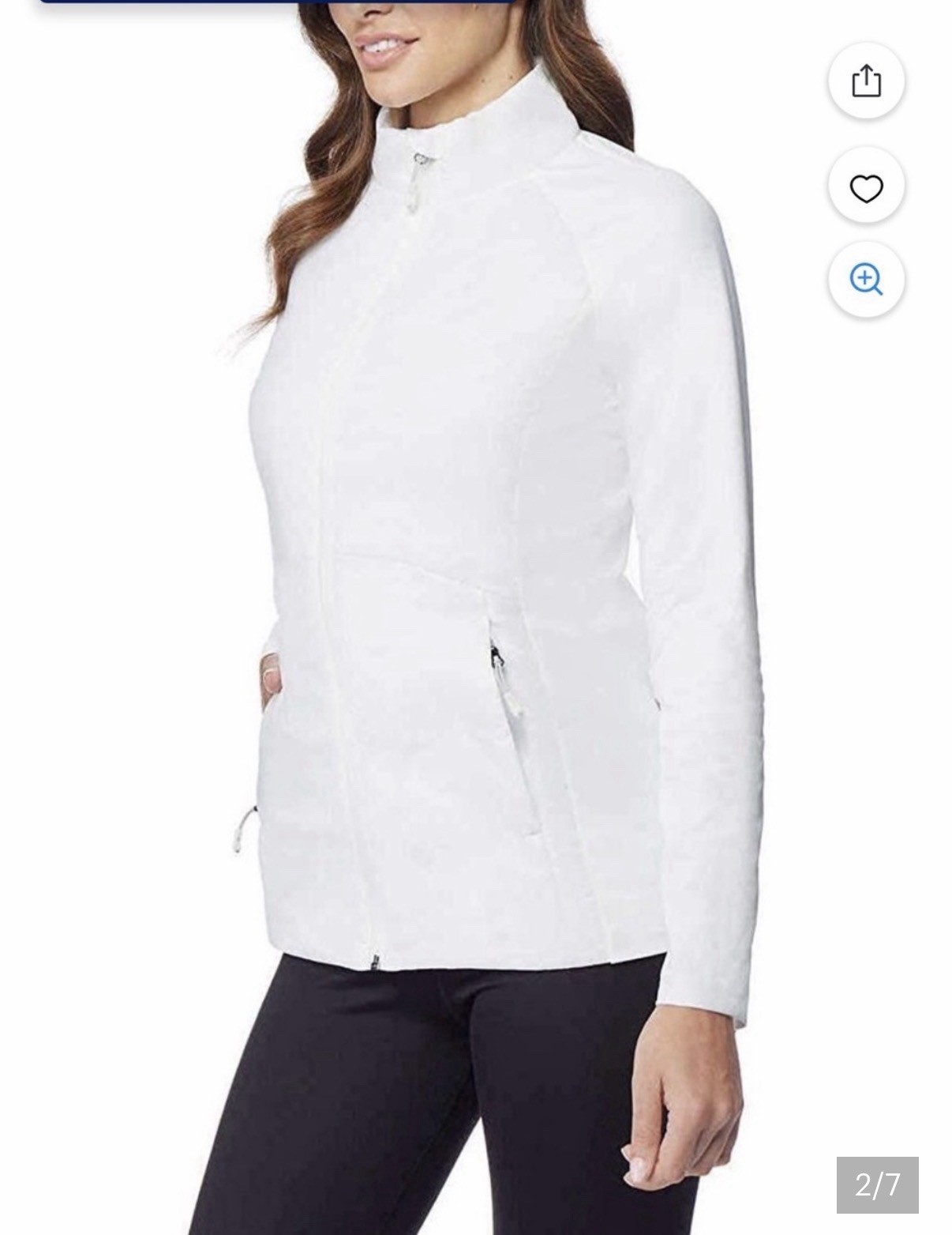 32 Degrees Cool Women’s Full Zip Softshell Jacket White Size S Long Sleeve