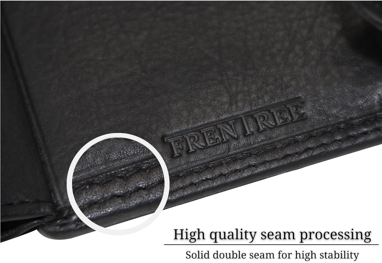 Men’s Trifold Nappa Leather Wallet, 15 Card Slots, RFID Black