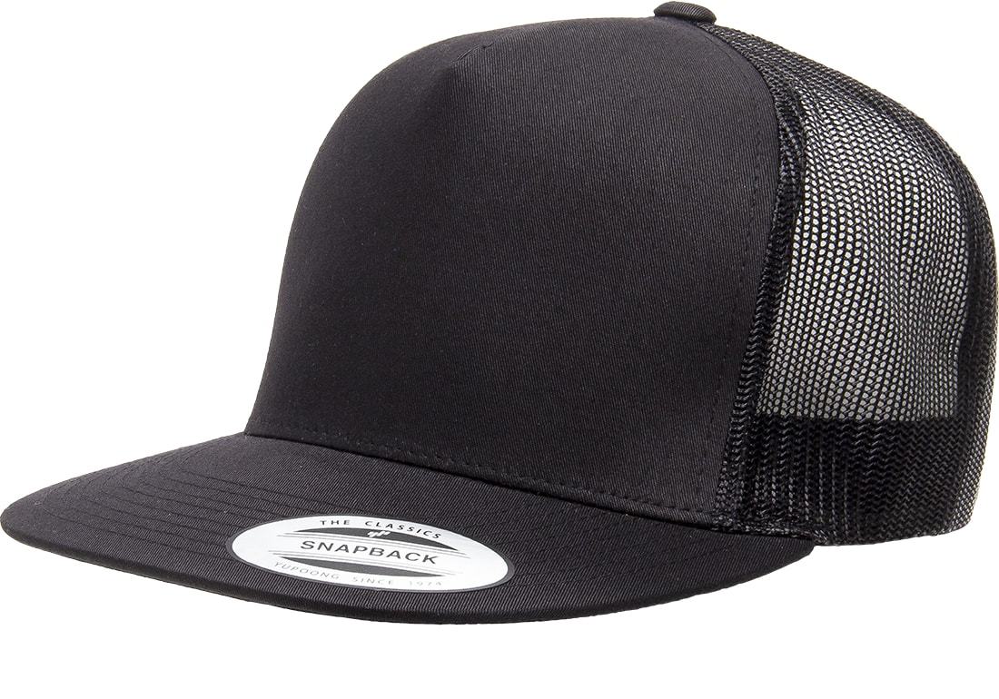 YP Classics Flat Bill Trucker Cap Yupoong Meshback Snapback Hat 6006 5-Panel