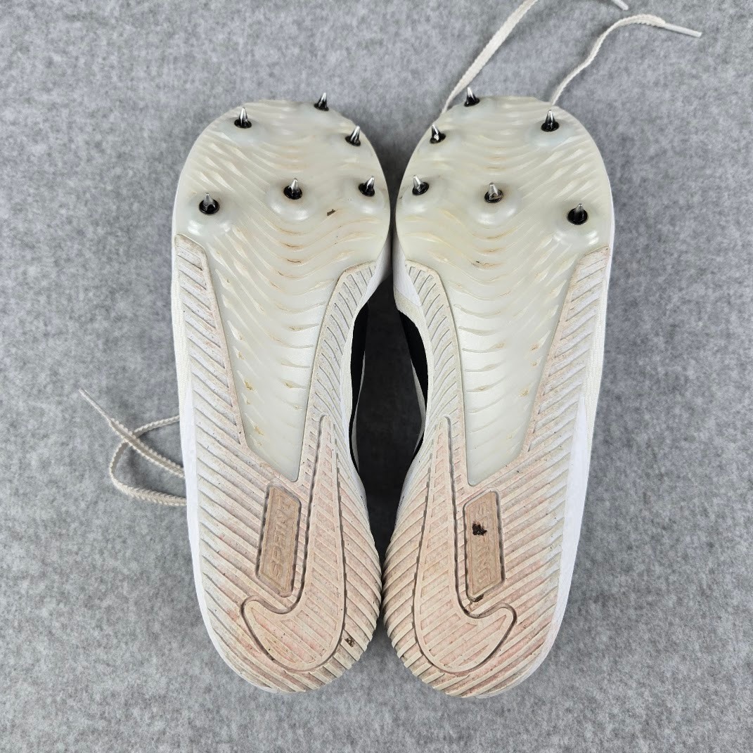 Nike Rival Sprint Track Spikes Shoes Mens 9 White Black FZ9663-100 Racing Cleats