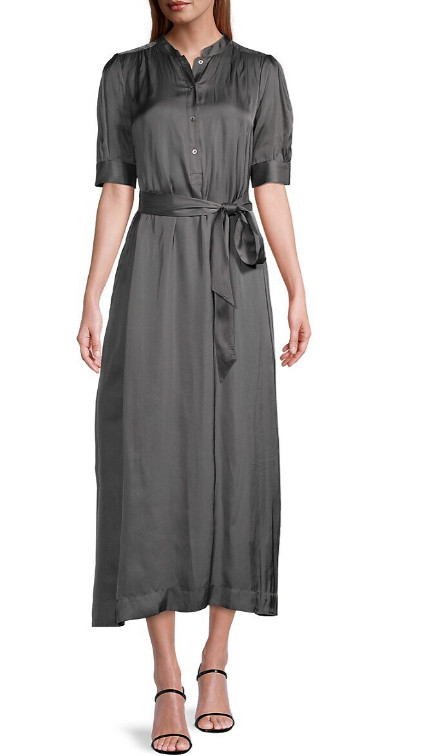 Elie Tahari Women’s Whisper Satin Maxi Women’s Dress Size Small House Grey