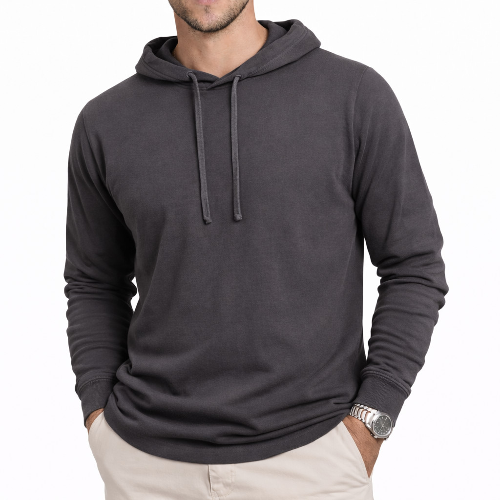 100% Combed Cotton Lightweight Hoodie Garment Dyed Pullover For All Seasons