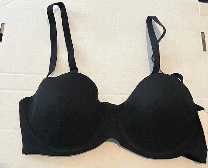 Auden Womens Bra Size 34C Black Lightly Lined Strapless Convertible NWT