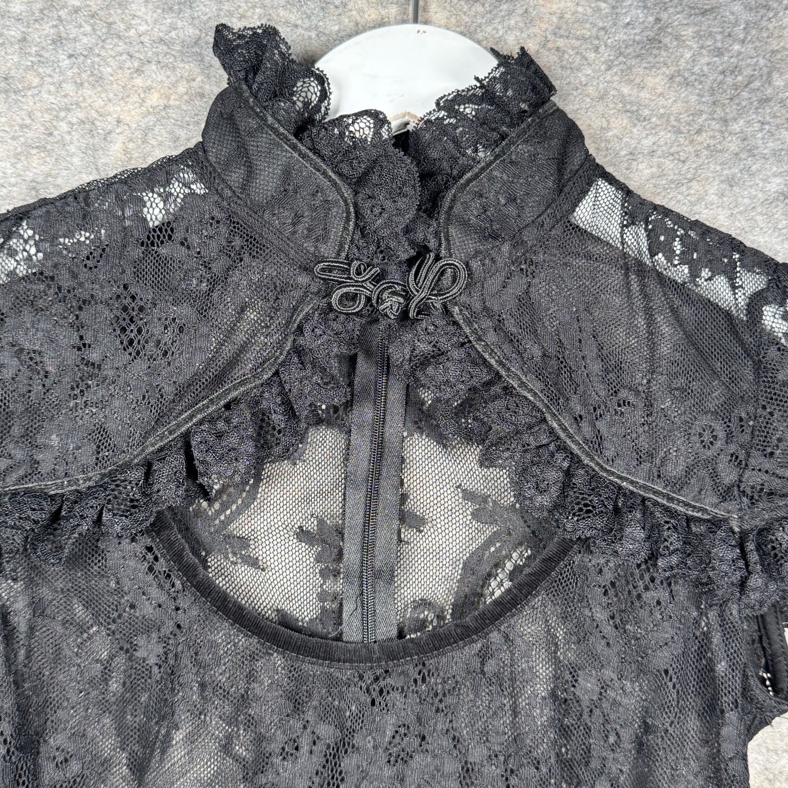 Womens Killstar Black Lace Grunge Gothic Style Top Size XS 13×17