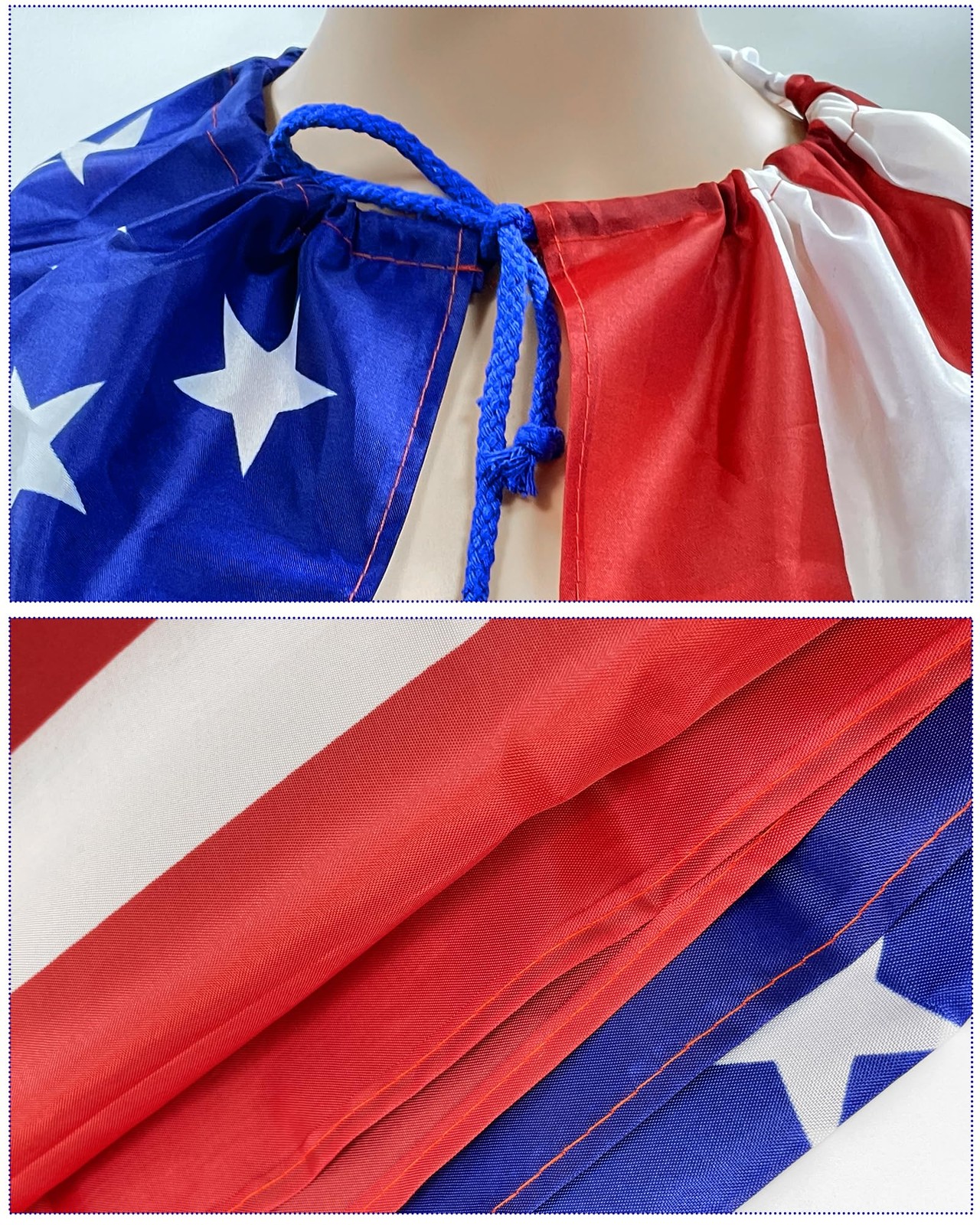 American Flag Cape USA Costume Accessories Patriotic Flag Cloak Set for Adult…