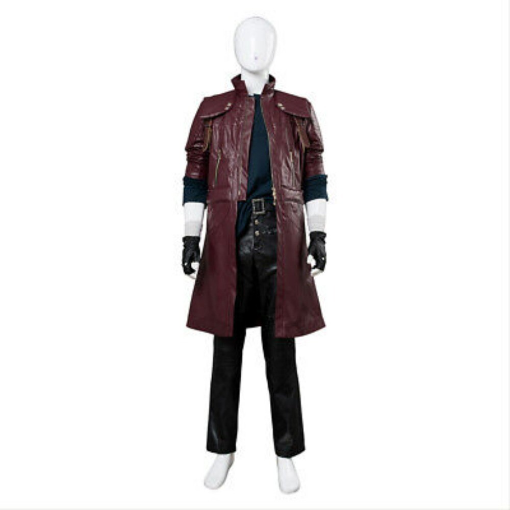DMC5 Devil May Cry V Dante Aged Costume Cosplay Halloween Coat Outfit Full Set妈的
