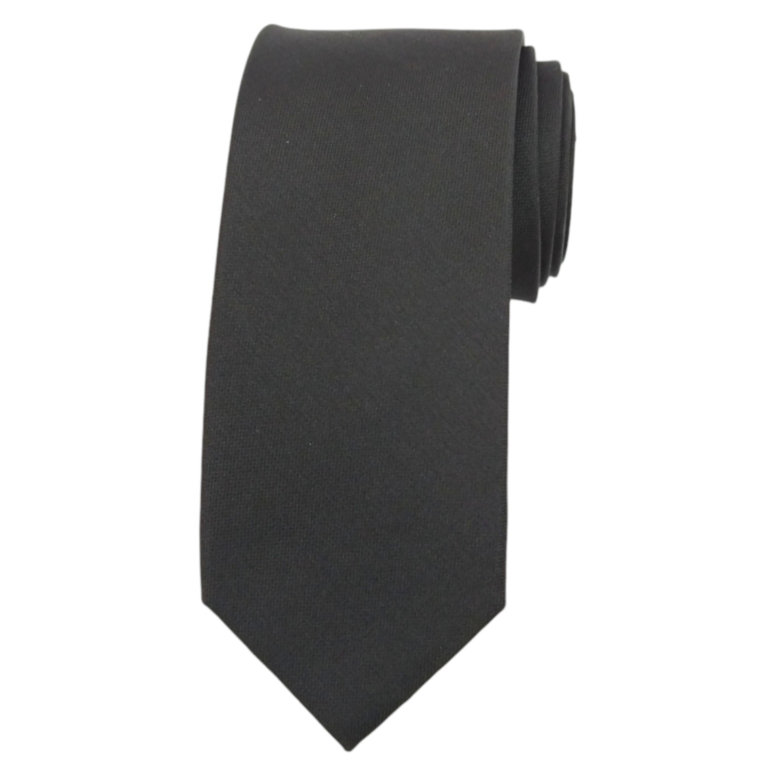 ALARA Mens Black Silk Tie Solid Designer Woven Slim 2.75 Designer Necktie $80