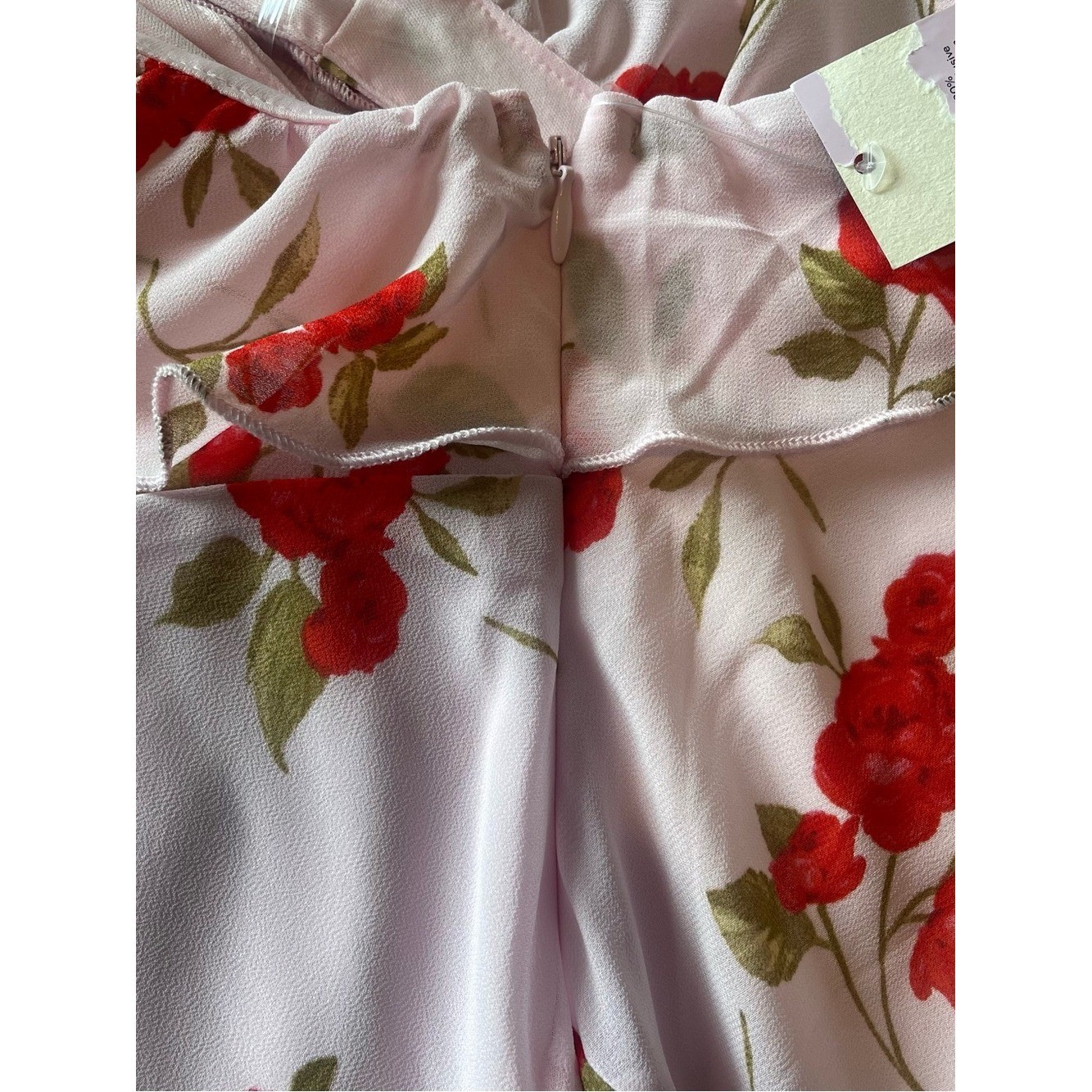 wild fable Pink One-Shoulder Floral Ruffle Maxi Dress with Slit and Zipper NWT