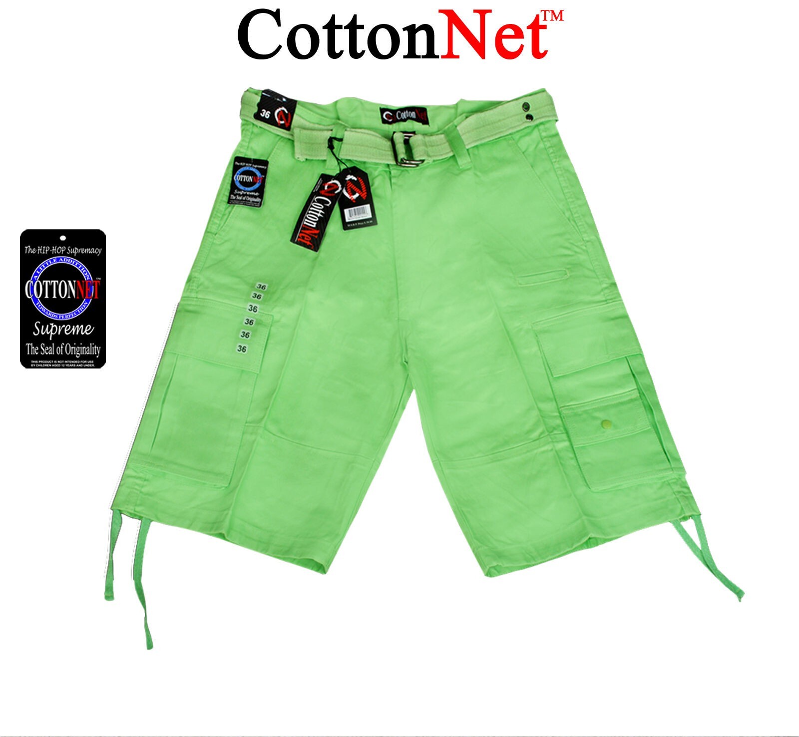 Men’s Cargo Shorts 100% Twill Cotton Solid Color Sizes from 32 to 44