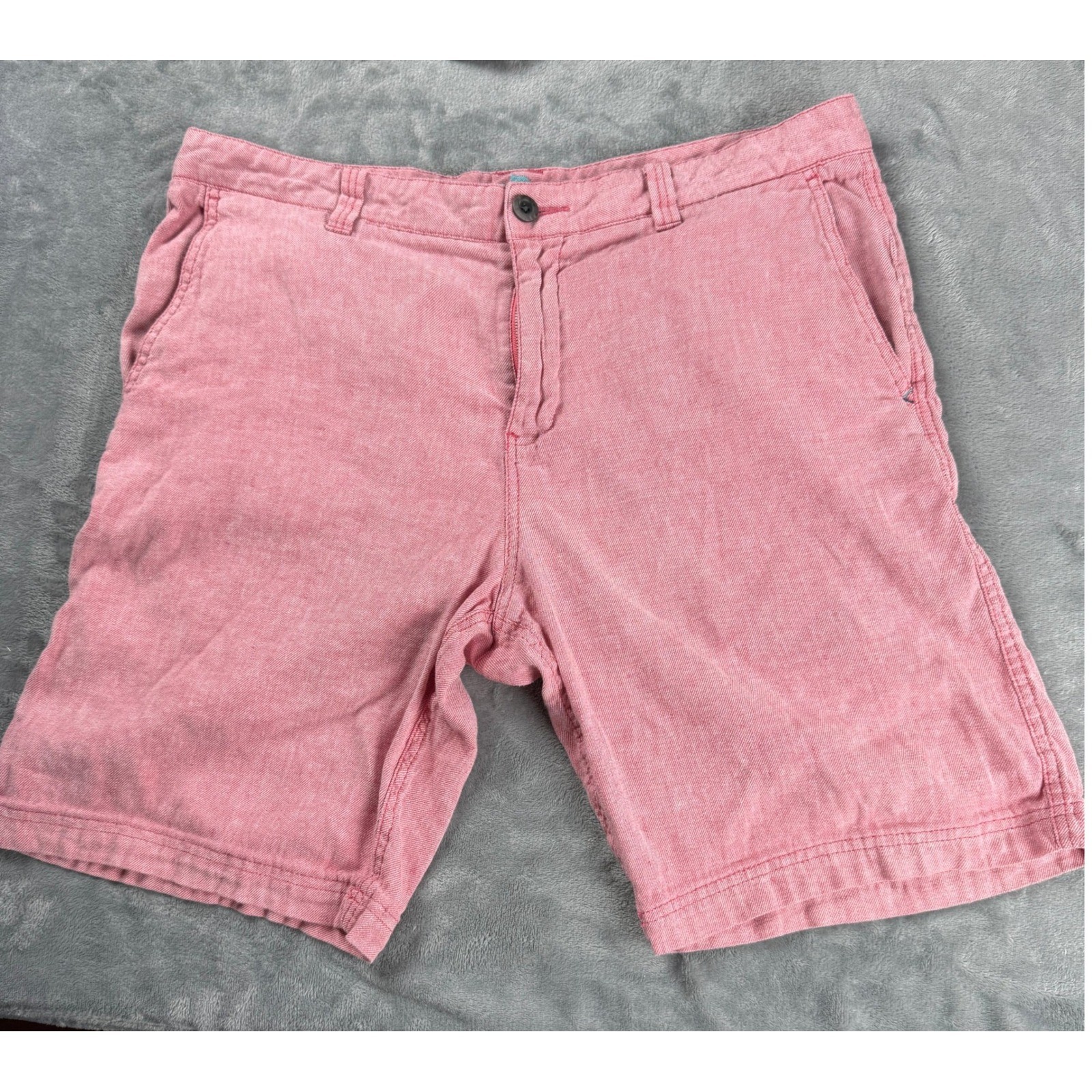 Tommy Bahama Mens 36 Linen Blend Flat Front Shorts Chino pink Summer Resortwear