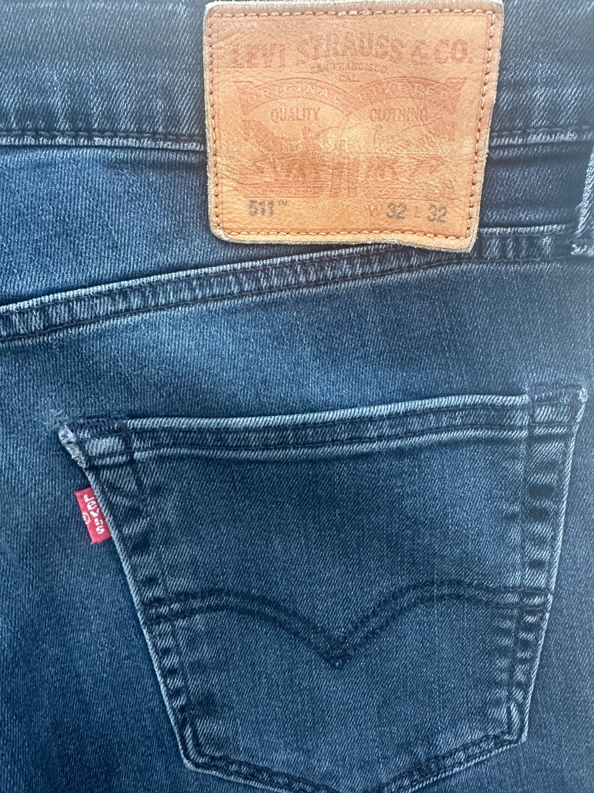 Levi’s 511 Men’s Slim Fit Dark Wash Jeans Size W32 L32 Stretch Denim