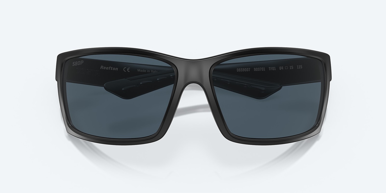 Costa Del Mar Reefton Blackout/Gray 580P Polarized 64 mm Sunglasses