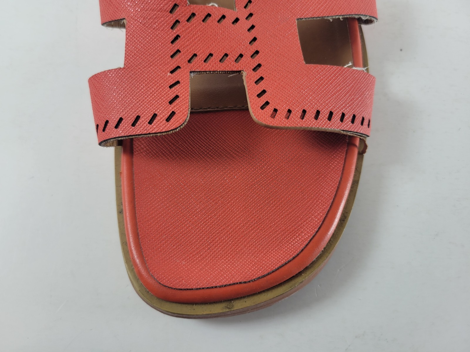 Hermes Patent Epsom Perforated Oran Sandals Woman’s Size 38 (About 8 US)