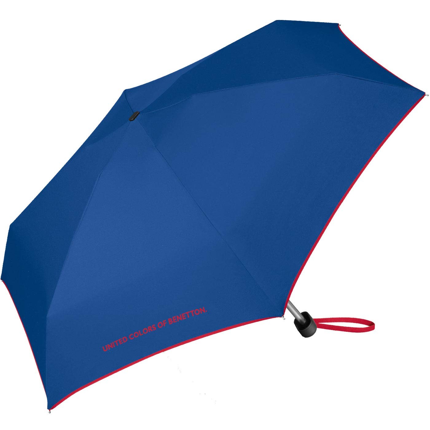 Benetton Ultra Mini Flat Solid Pocket Umbrella, Blue, 88 cm, Pocket Umbrella