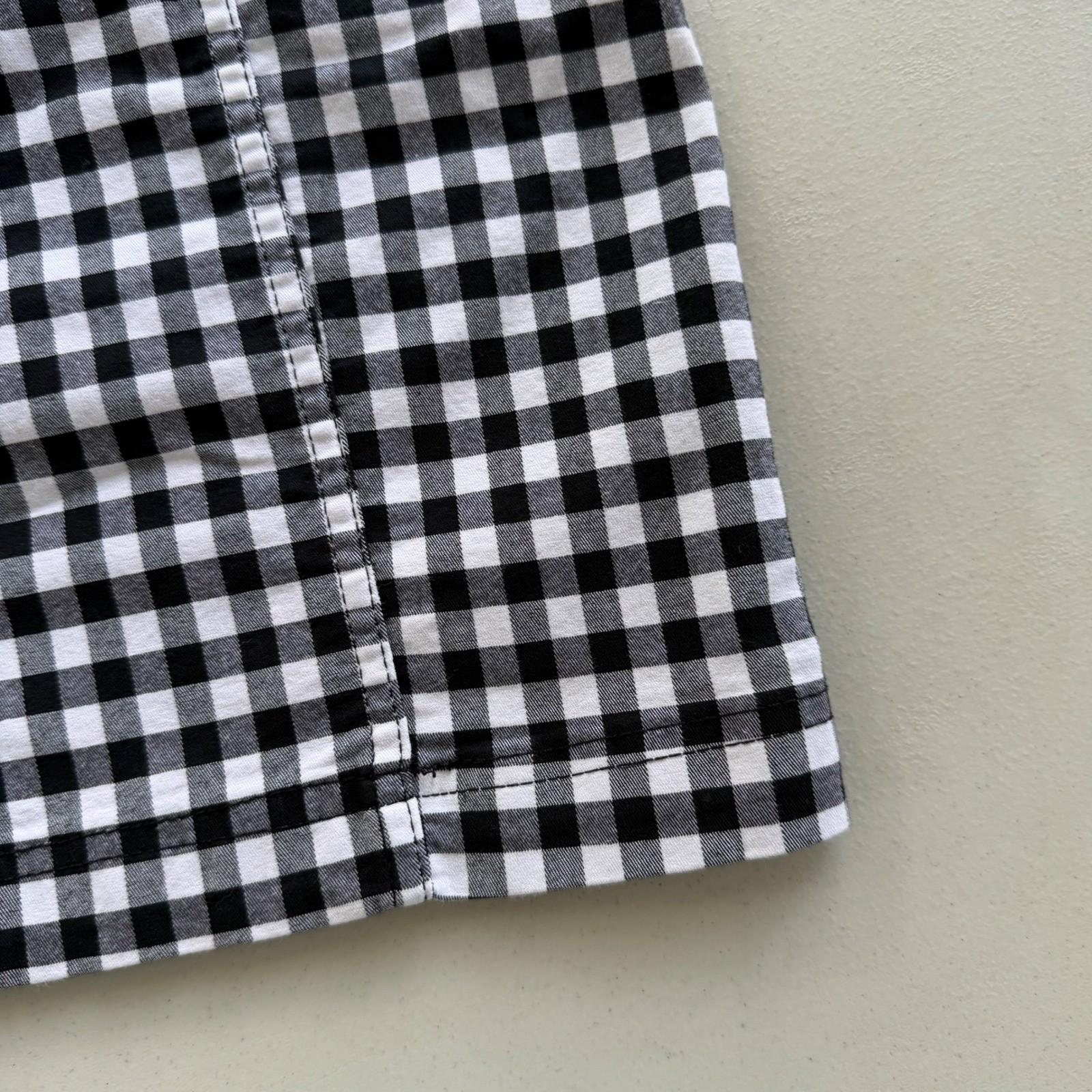 Free People 12 Black White Gingham Checker Plaid Modern Femme Novelty Mini Skirt