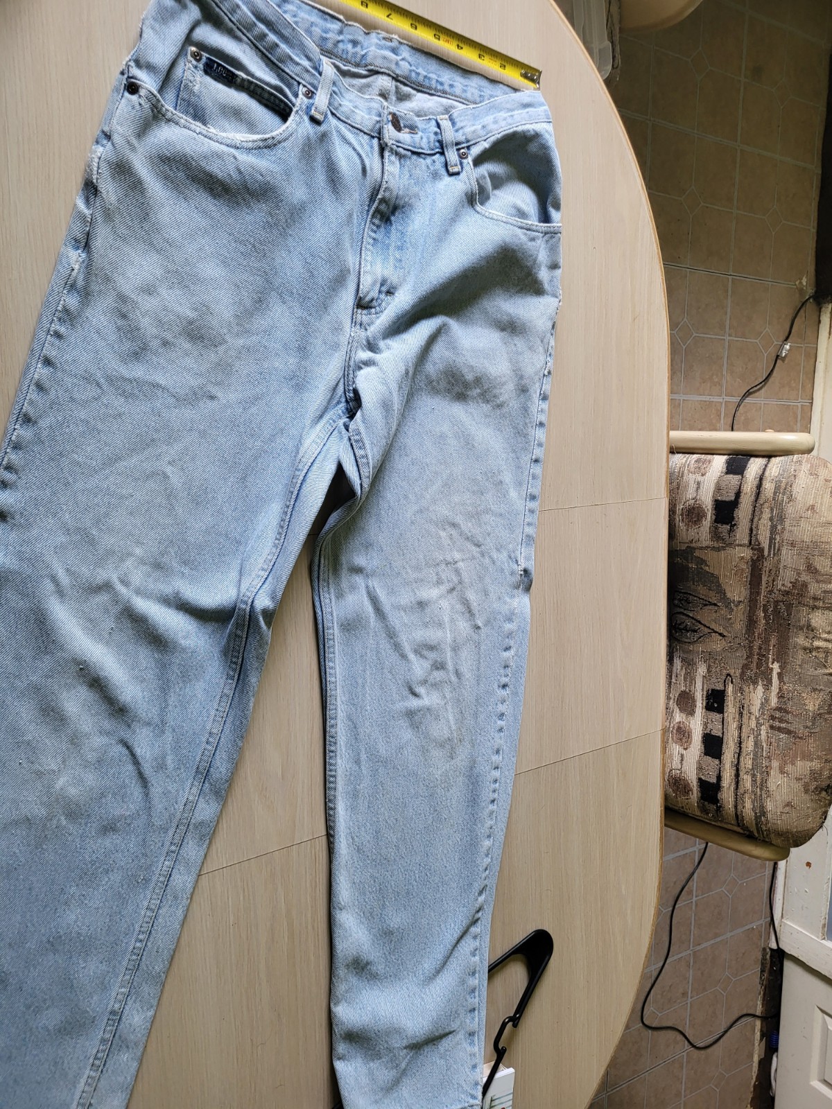Lee Light Wash Blue Denim Straight Jeans Regular Fit 5-Pocket Button