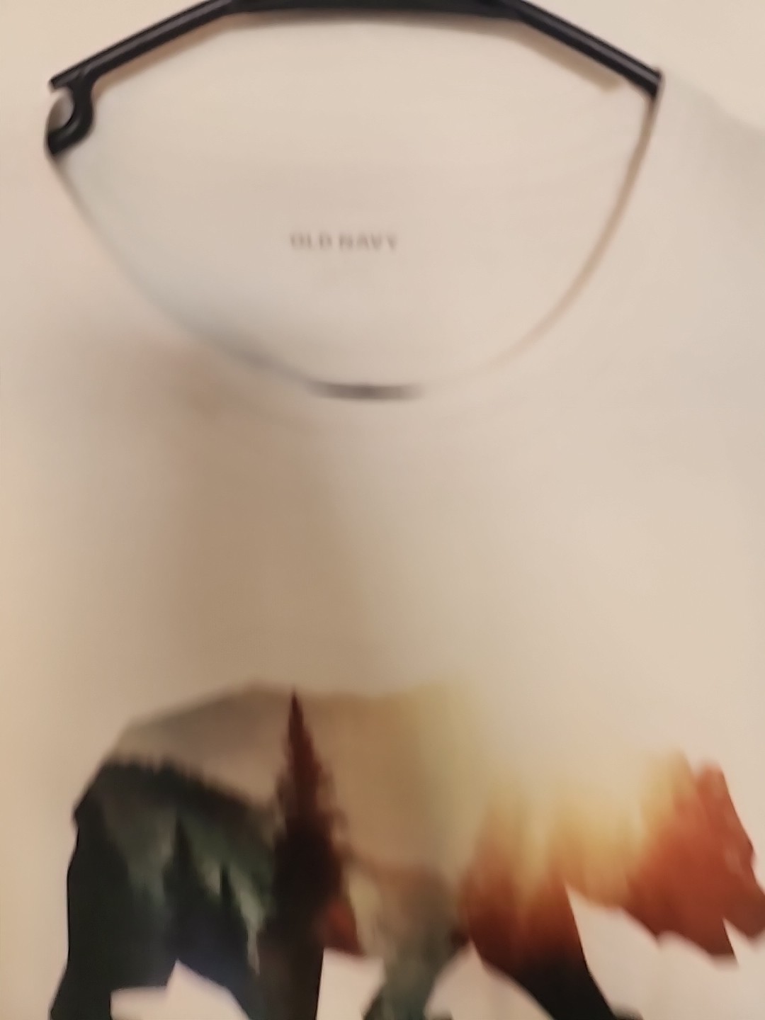 New Old Navy Soft Washed White Sunset Bear With Nature Theme Tee Size Medium