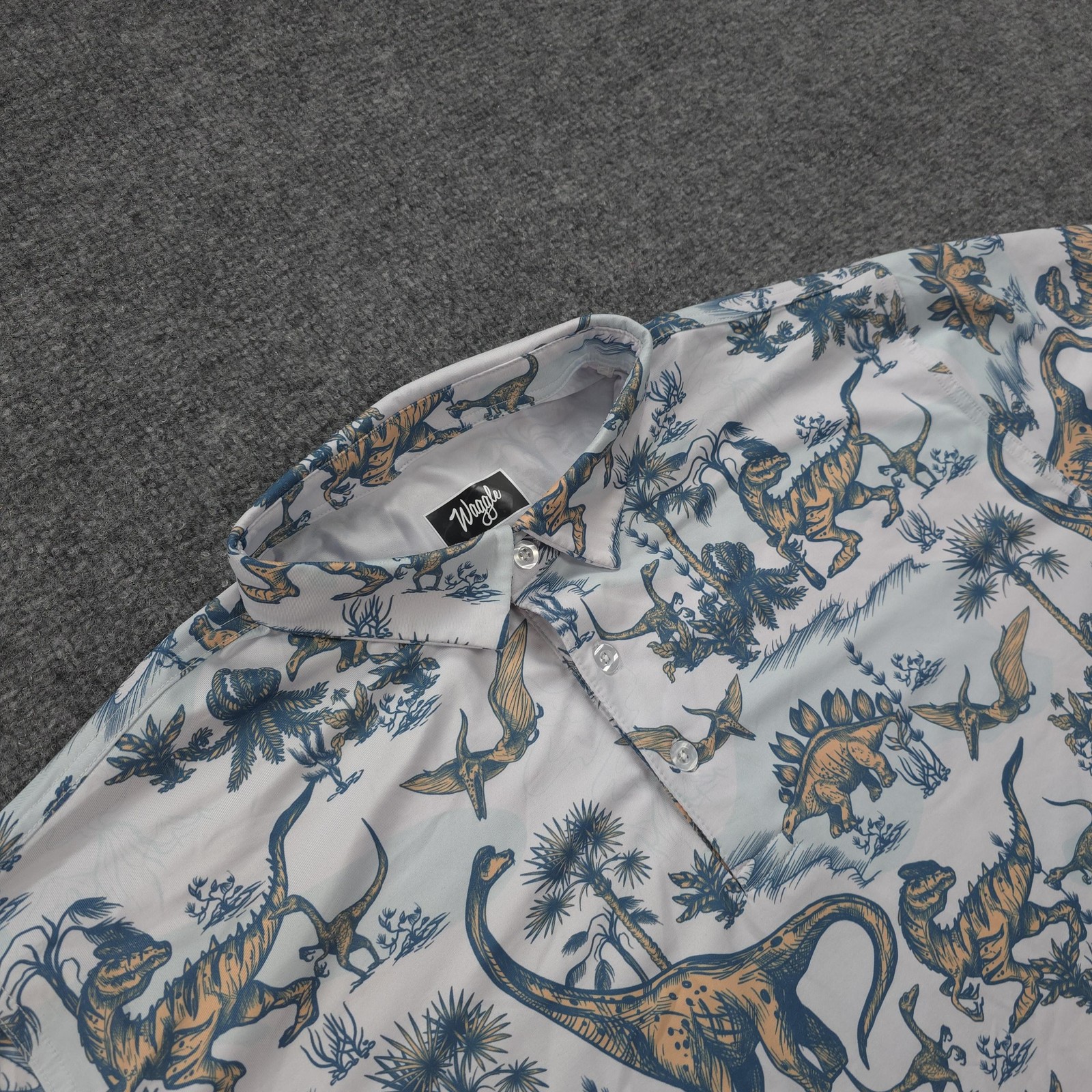Waggle Polo Shirt Mens 2XL White Land Before Golf Graphic Print Performance Golf