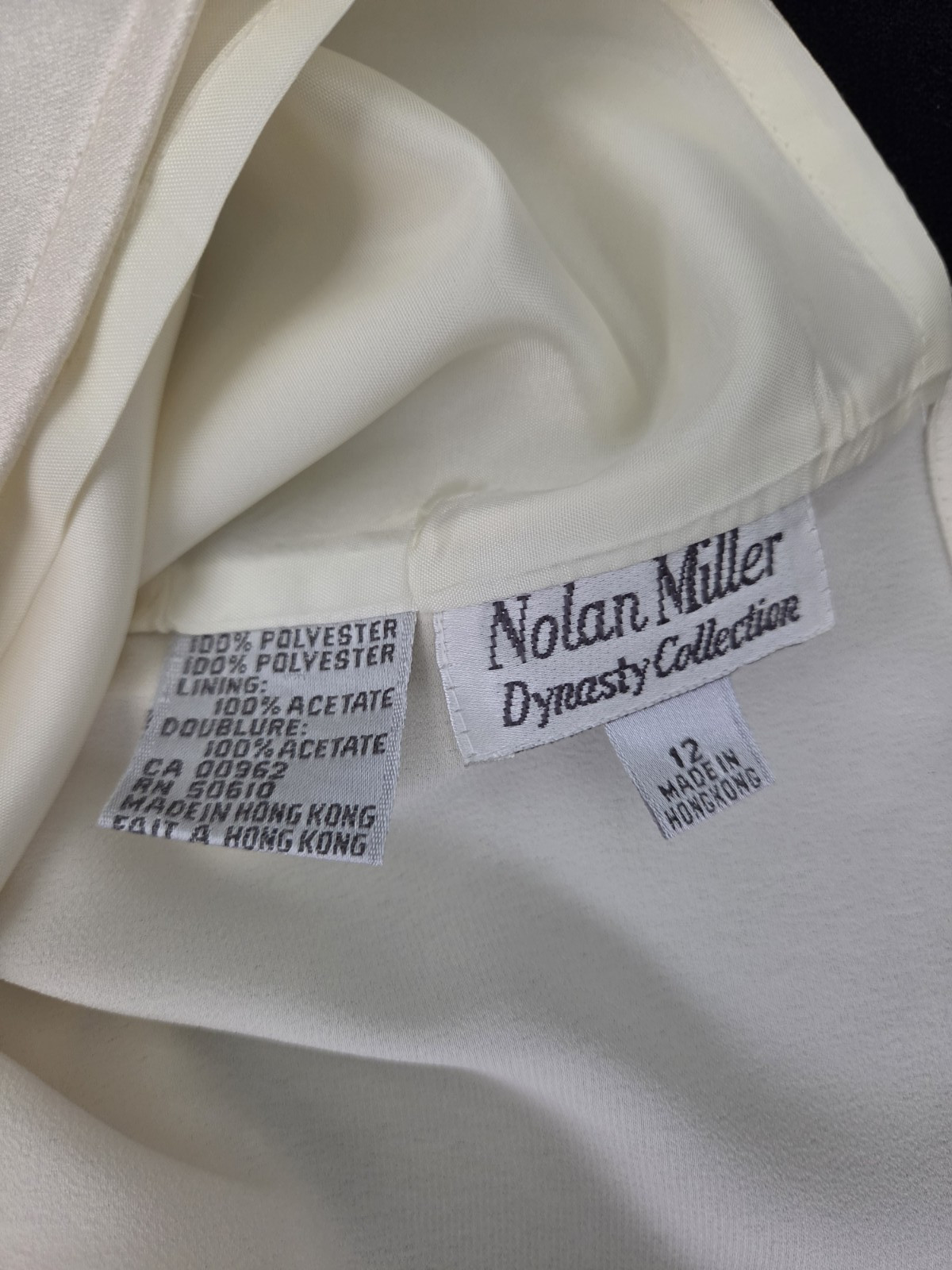 NOLAN MILLER 2 Pieces Sz 12 Dynasty Collection Ivory Beaded Jacket Tank Top