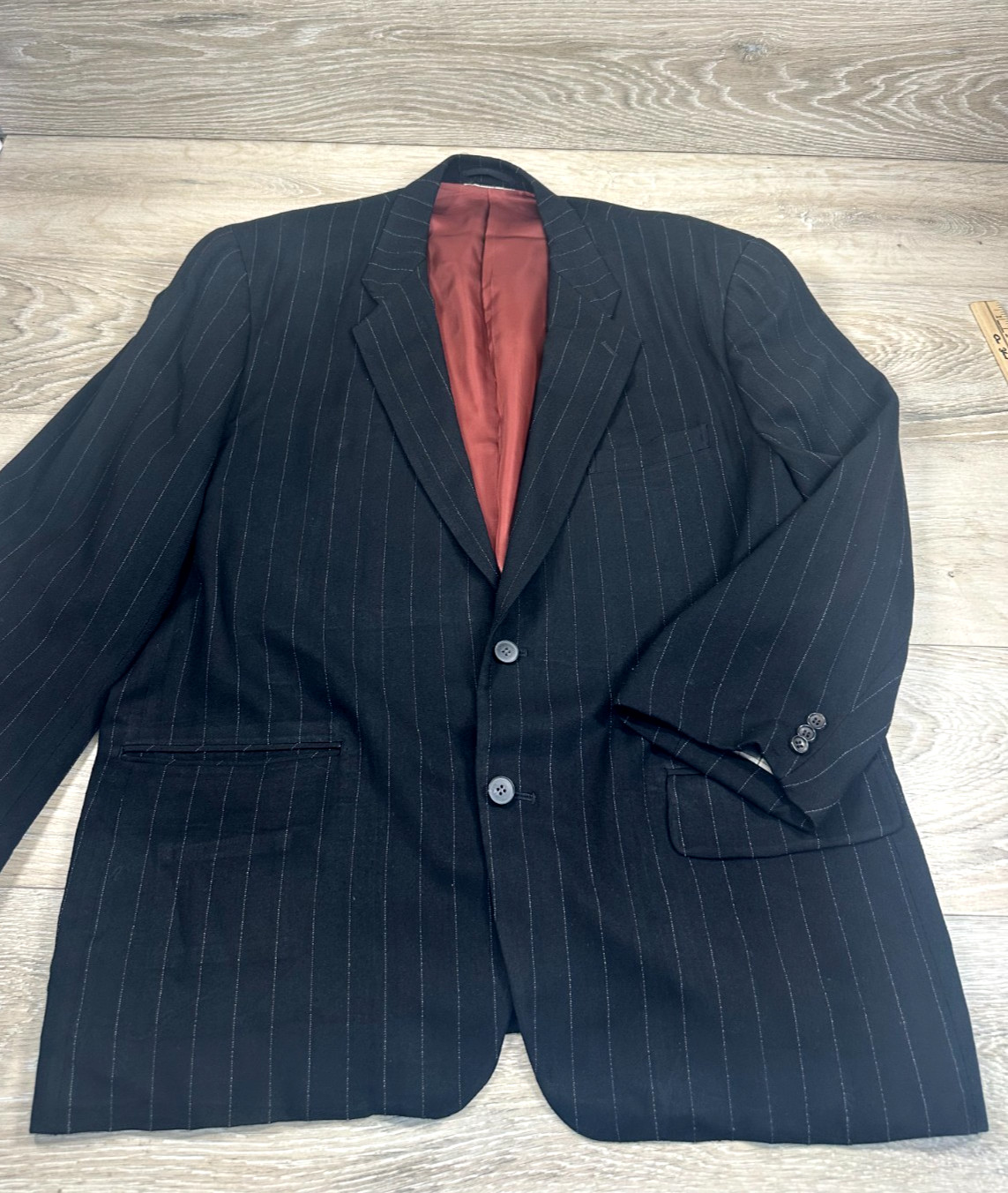 COMME des GARCONS HOMME PLUS Men’s Black Cashmere* Pinstripe Sport Coat Blazer L